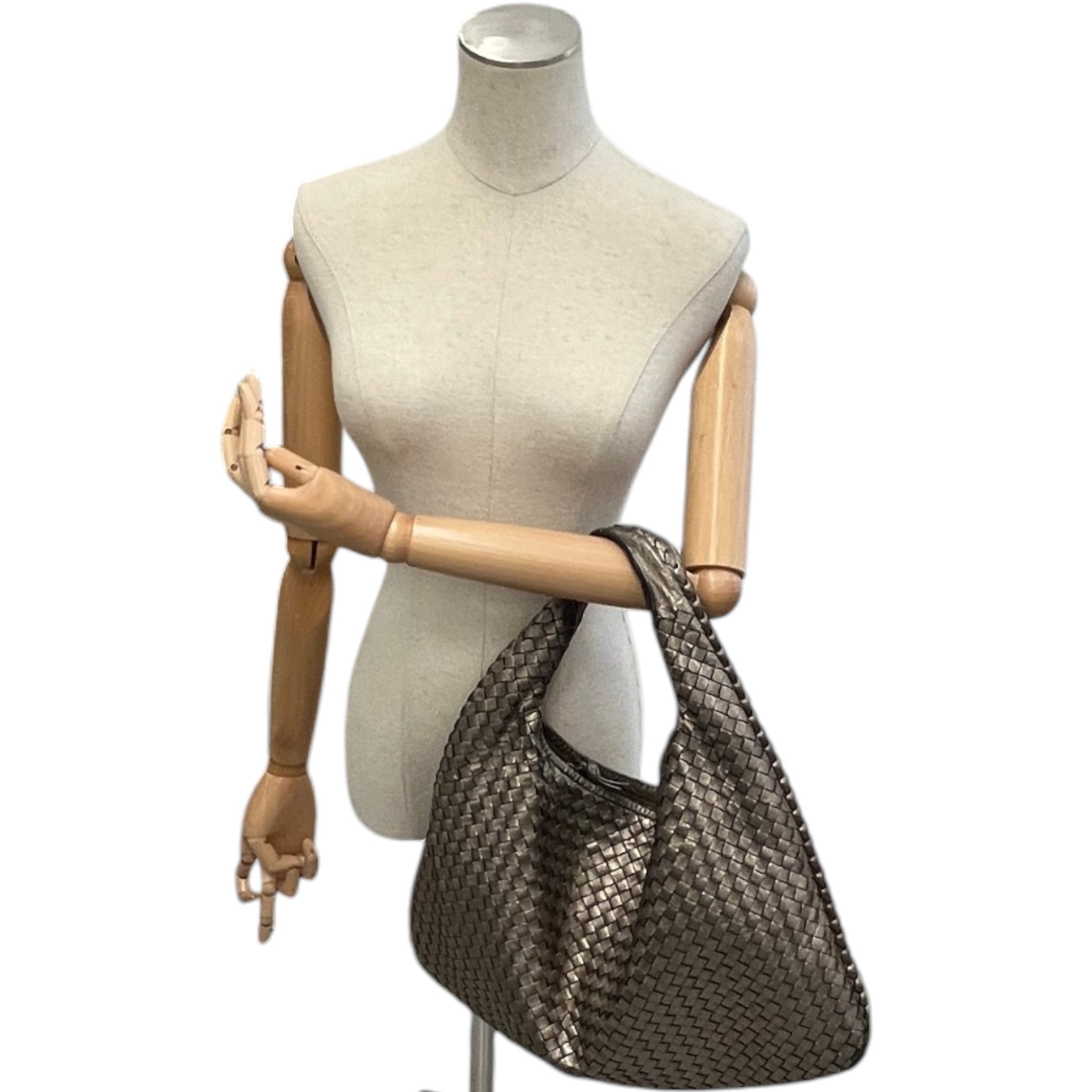 Women's Intrecciato Hobo Bag Gold