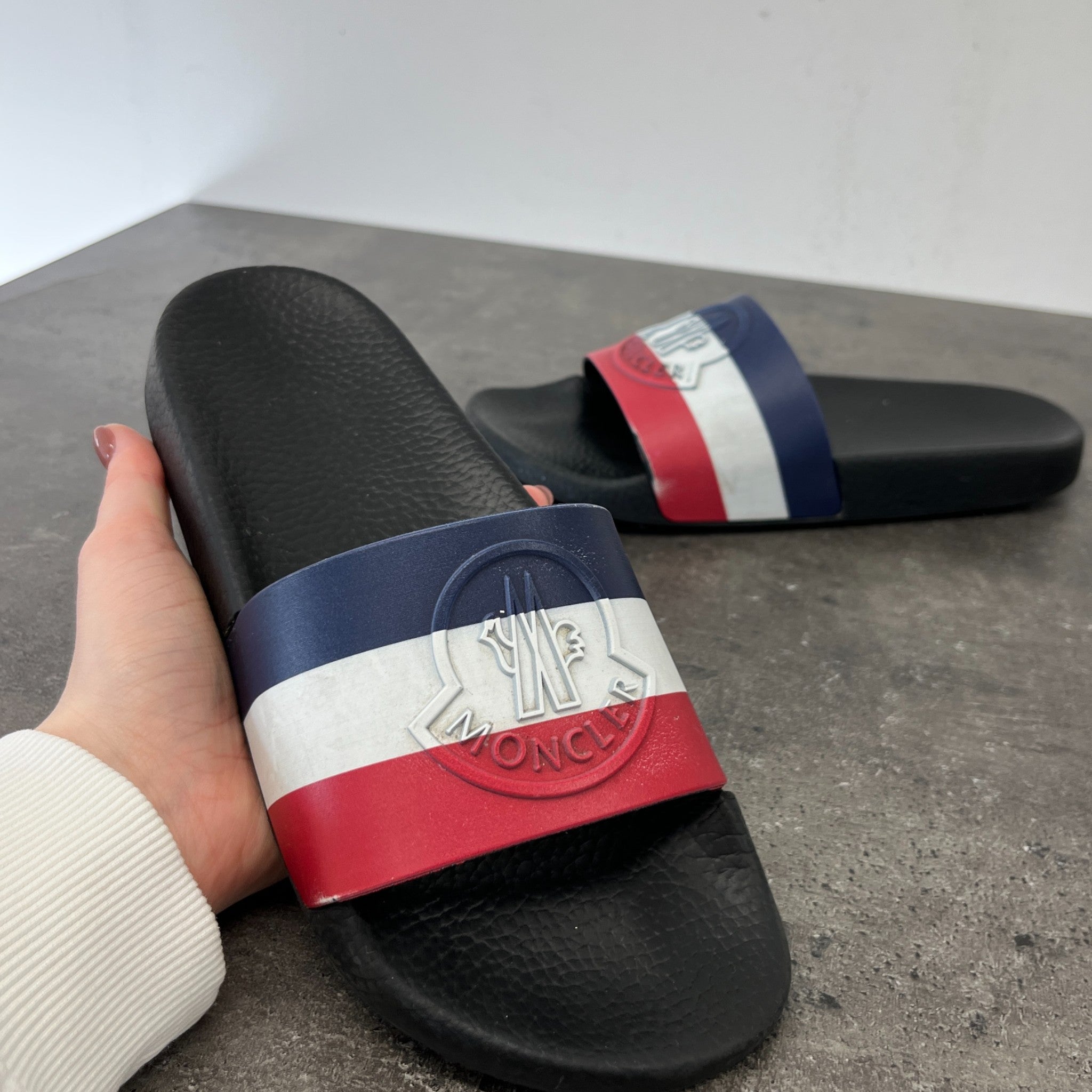 Women's Embossed Logo Slides Black Size EU 38 / UK 5