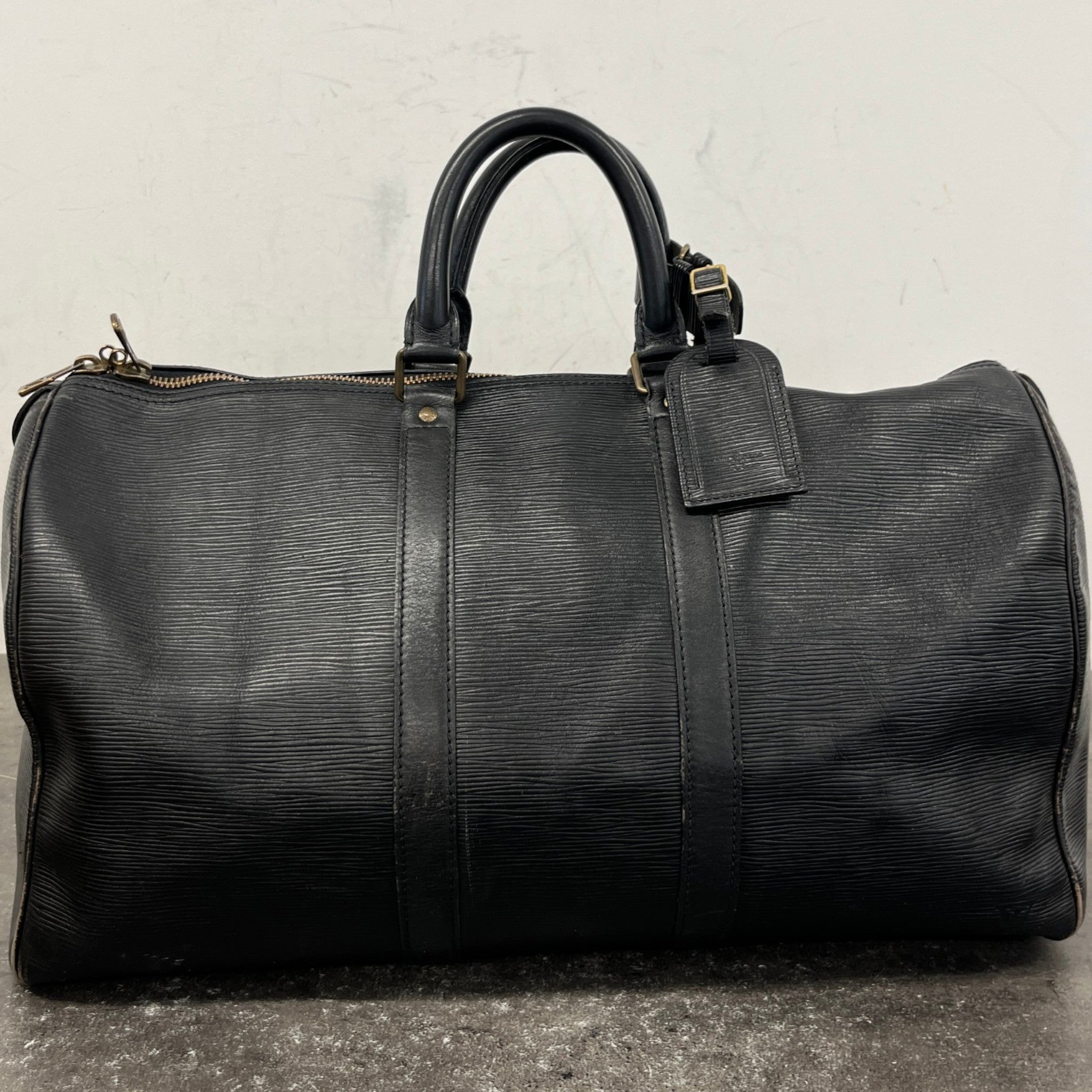 Men's Epi Leather Keepall Bag Black