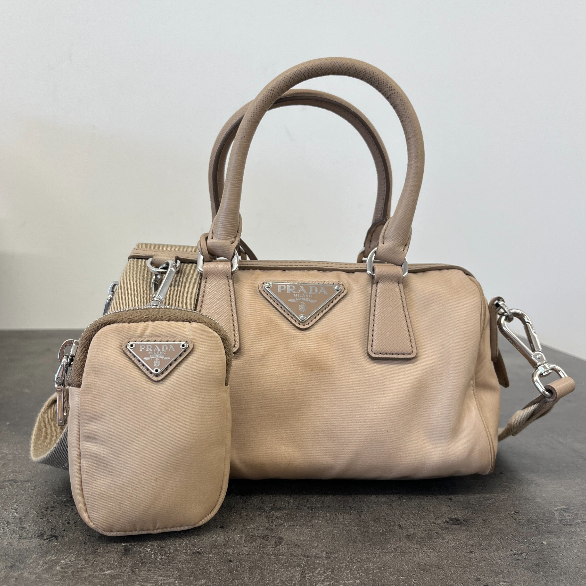 Women's Re-Edition 2005 Re-Nylon 2Way Bag Beige