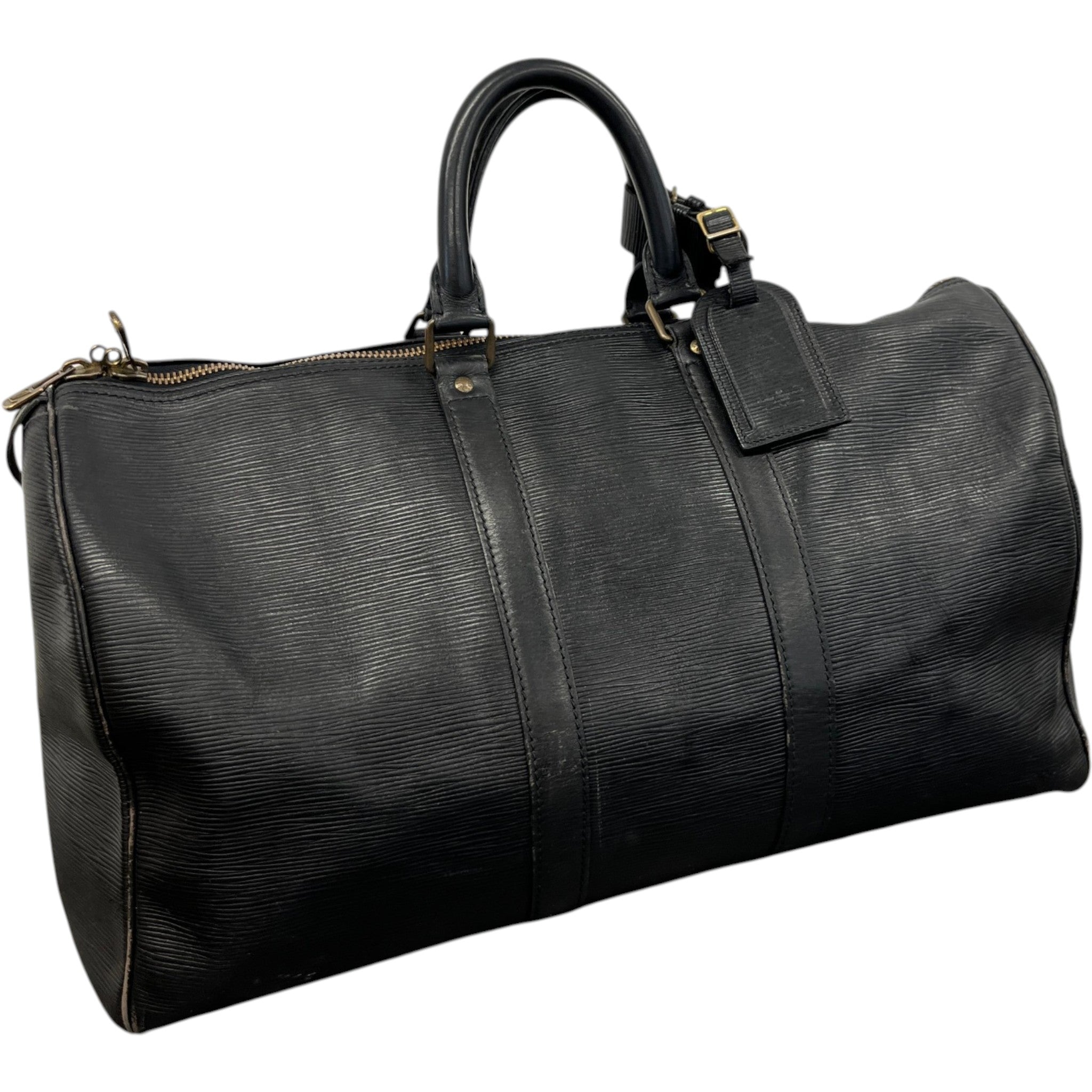 Men's Epi Leather Keepall Bag Black