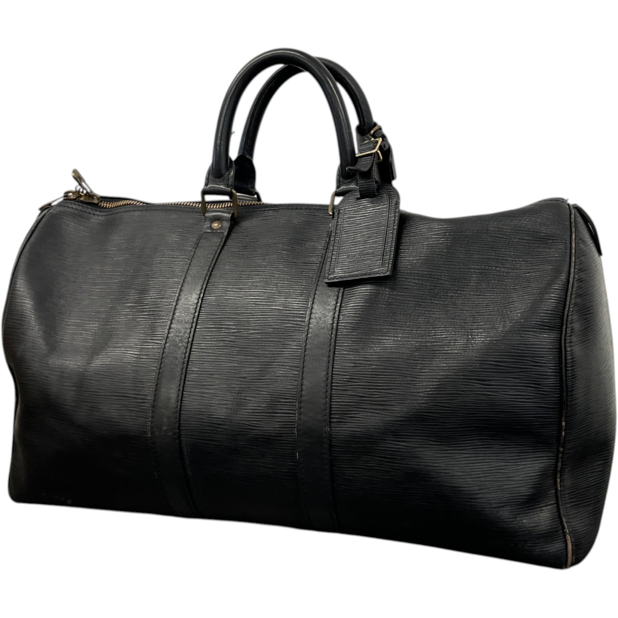 Men's Epi Leather Keepall Bag Black