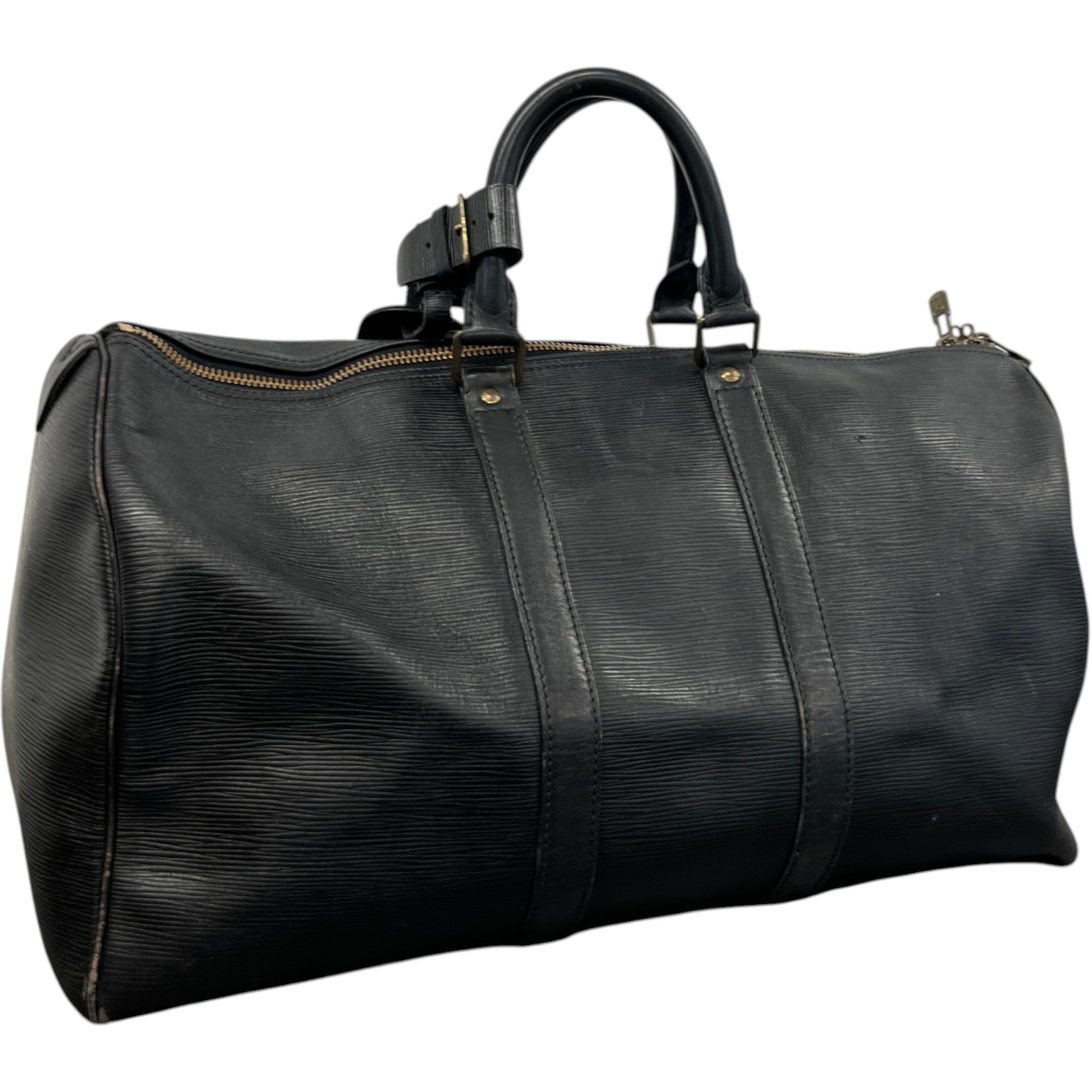 Men's Epi Leather Keepall Bag Black