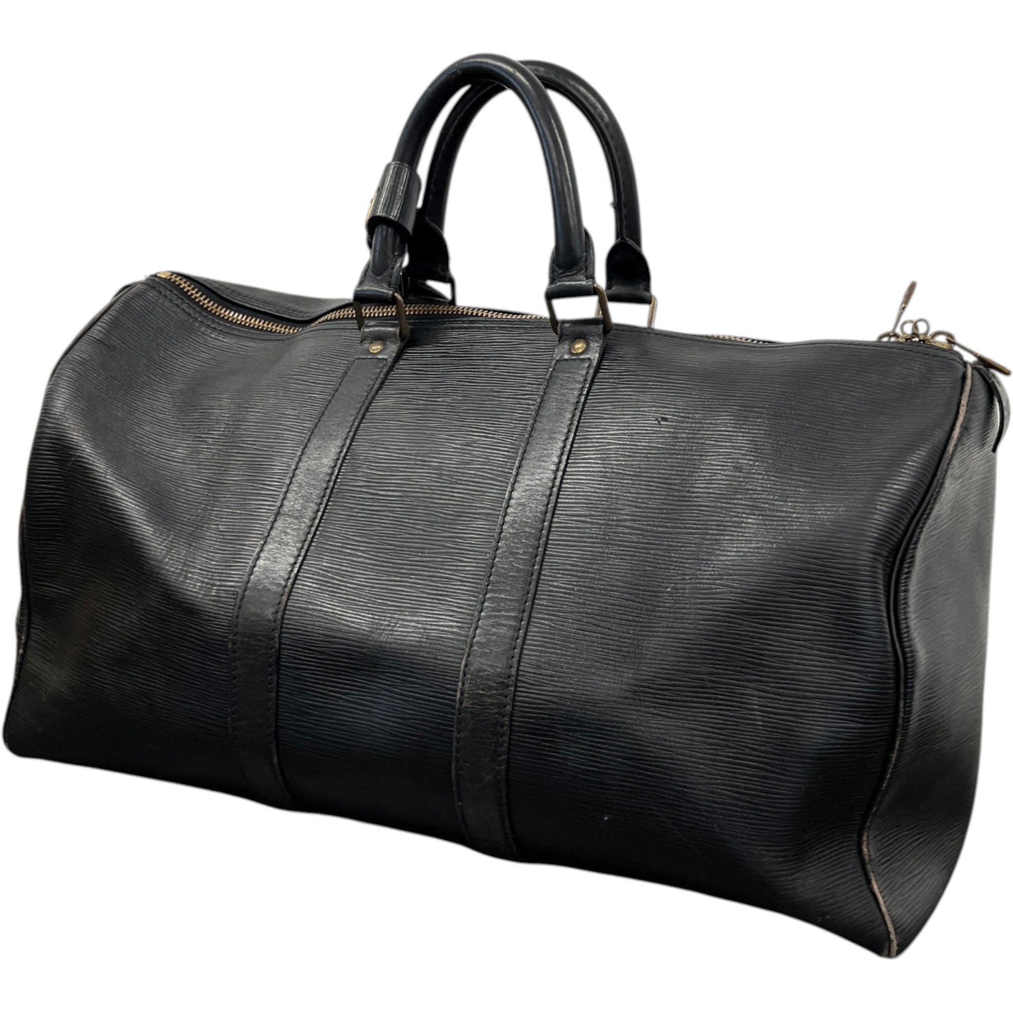 Men's Epi Leather Keepall Bag Black