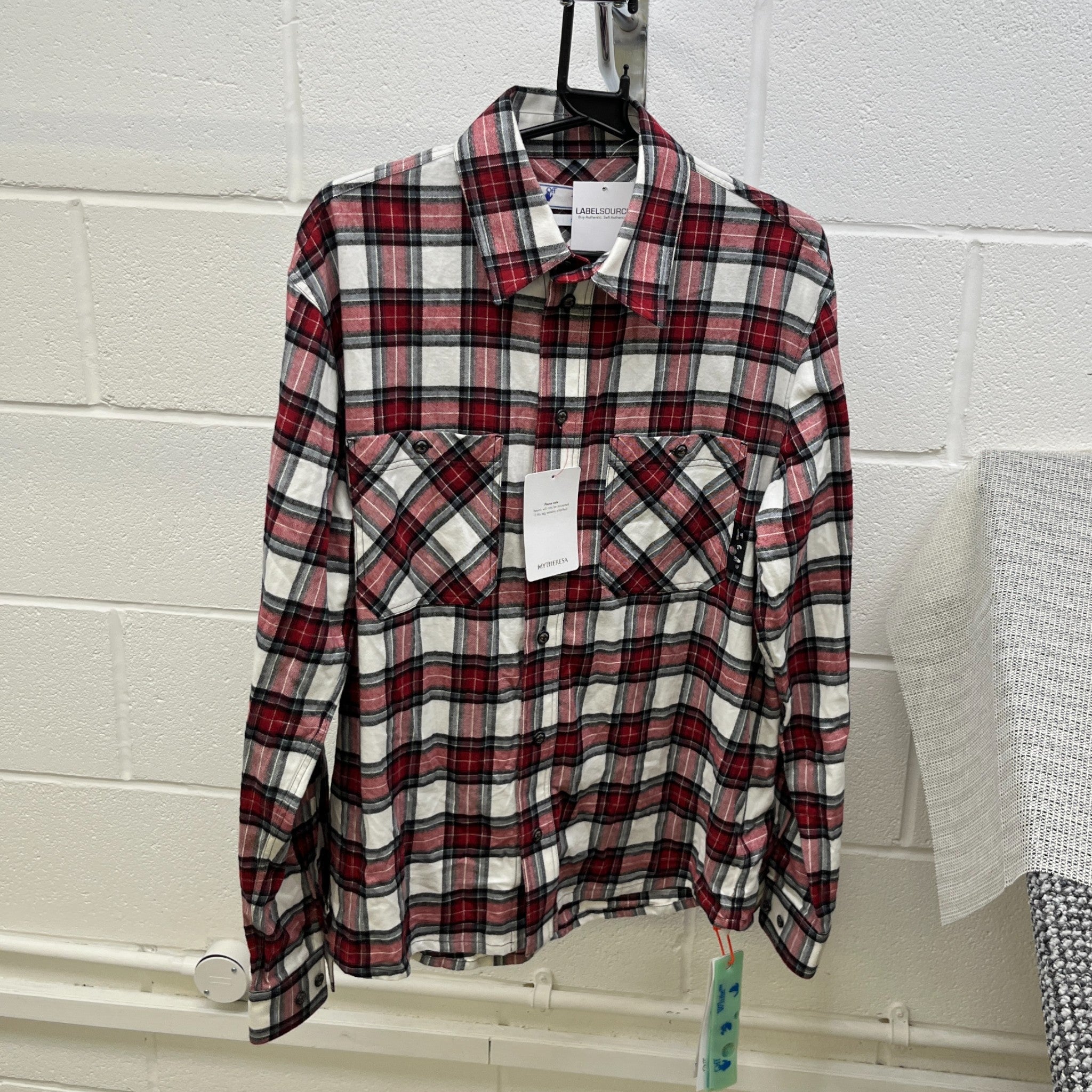 Men's Check Arrow Flannel Long Sleeve Shirt Red Size M
