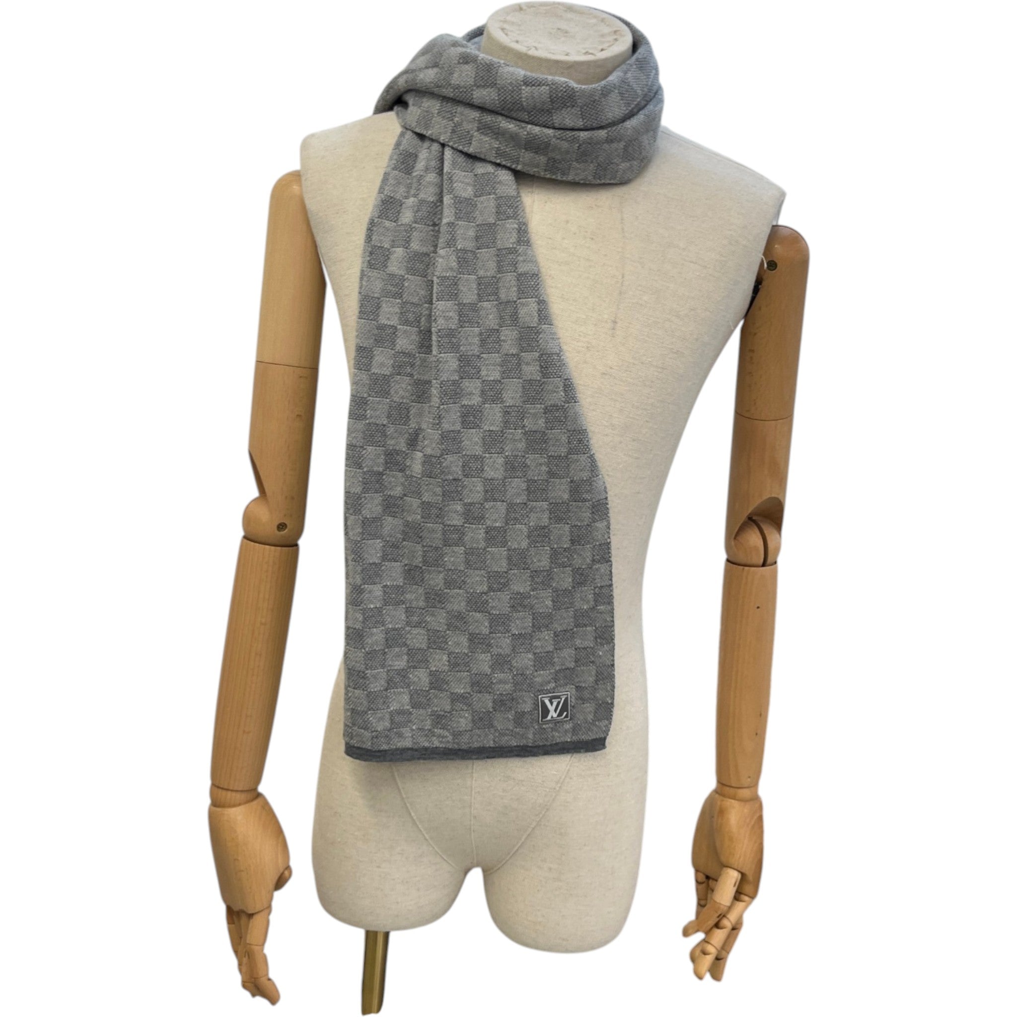 Men's Damier Scarf Grey