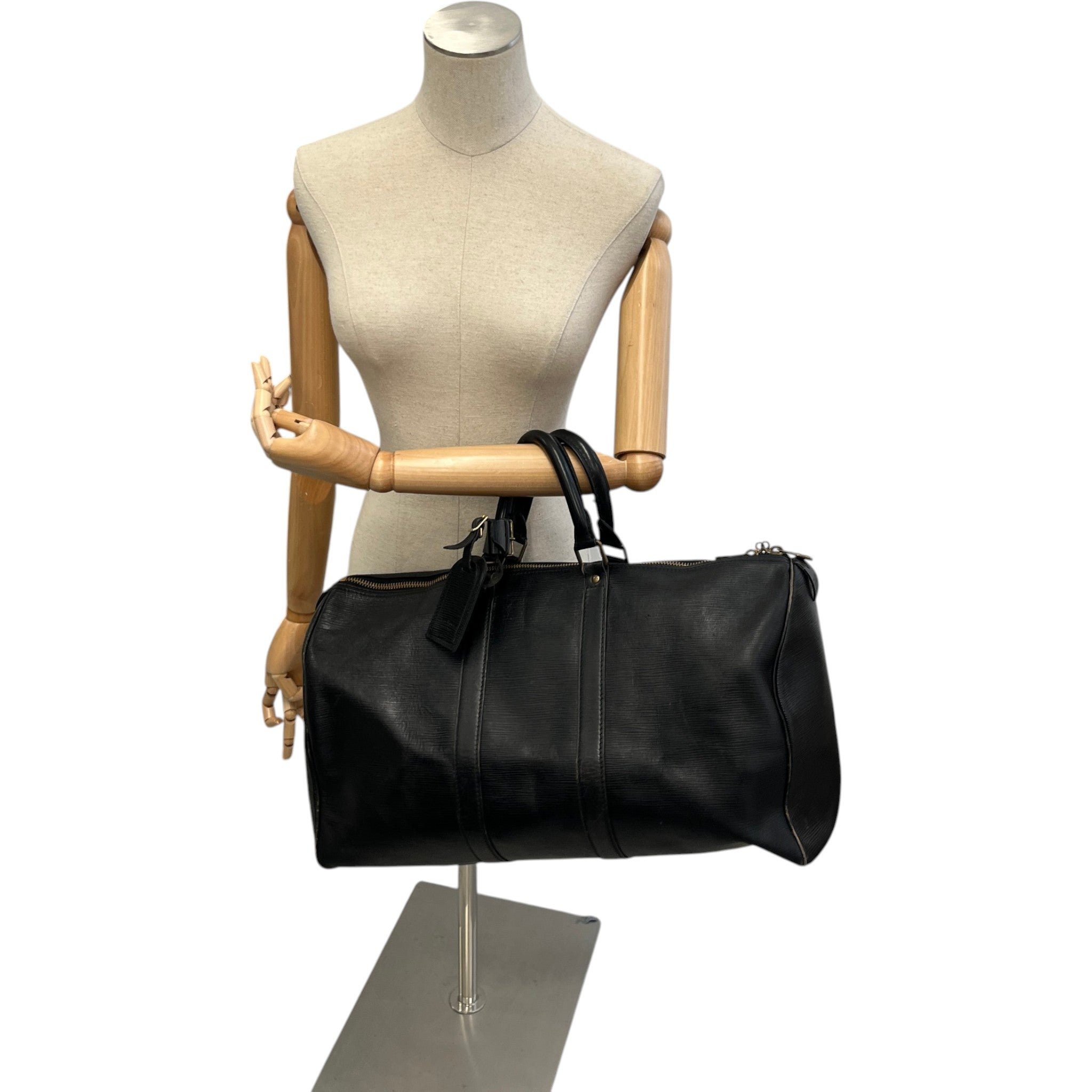 Men's Epi Leather Keepall Bag Black