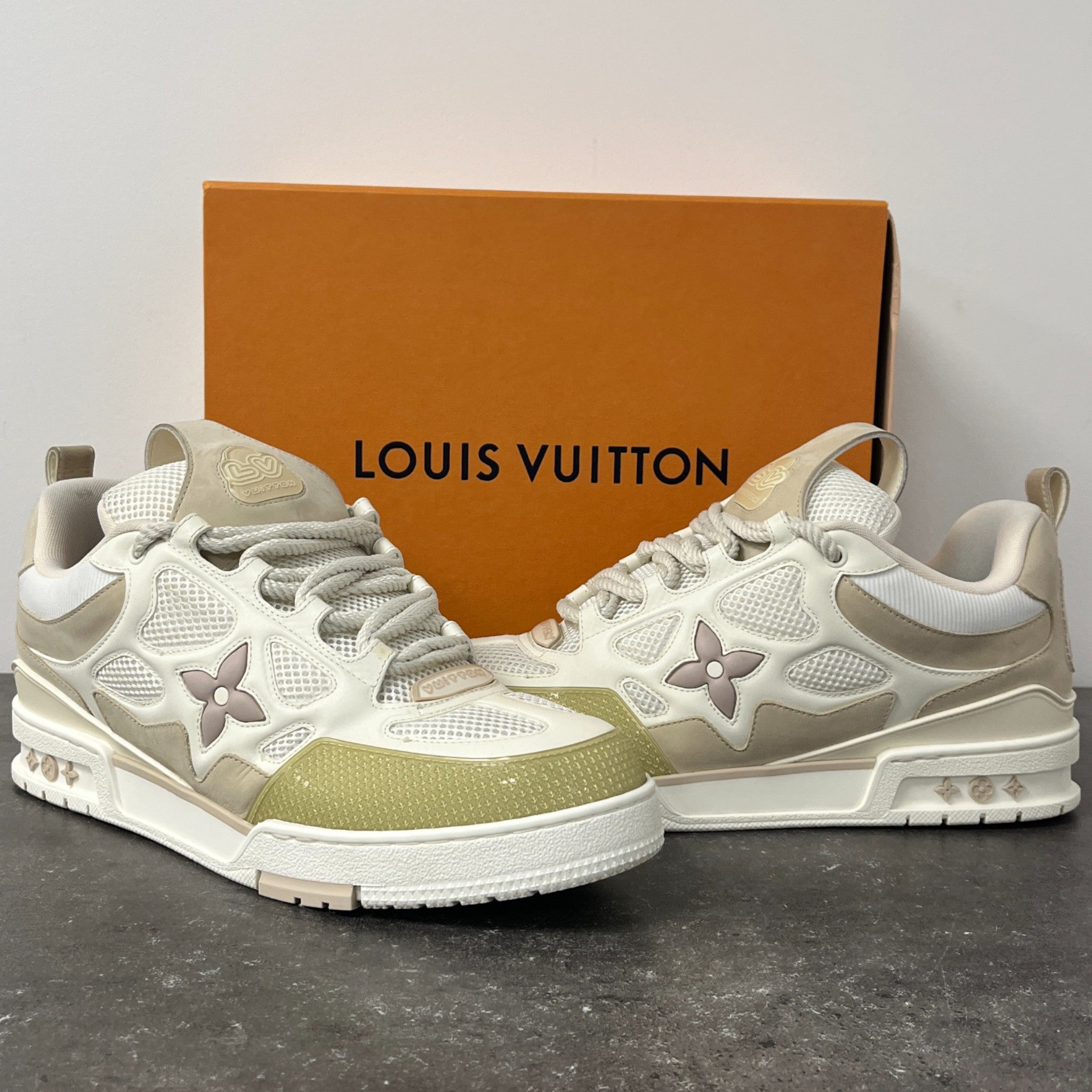 Men's Lv Skate Low Trainers Beige Size EU 45 / UK 11