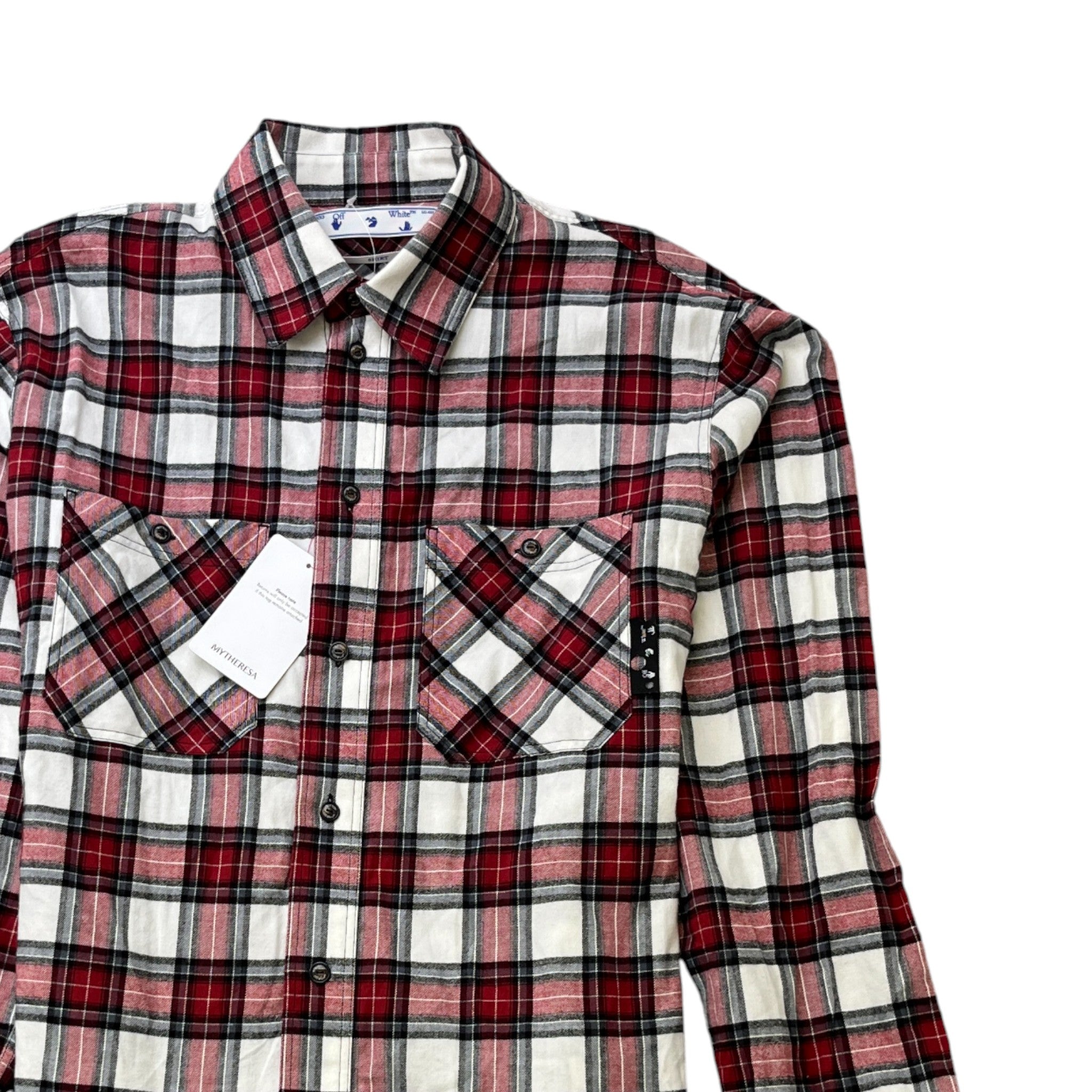 Men's Check Arrow Flannel Long Sleeve Shirt Red Size M