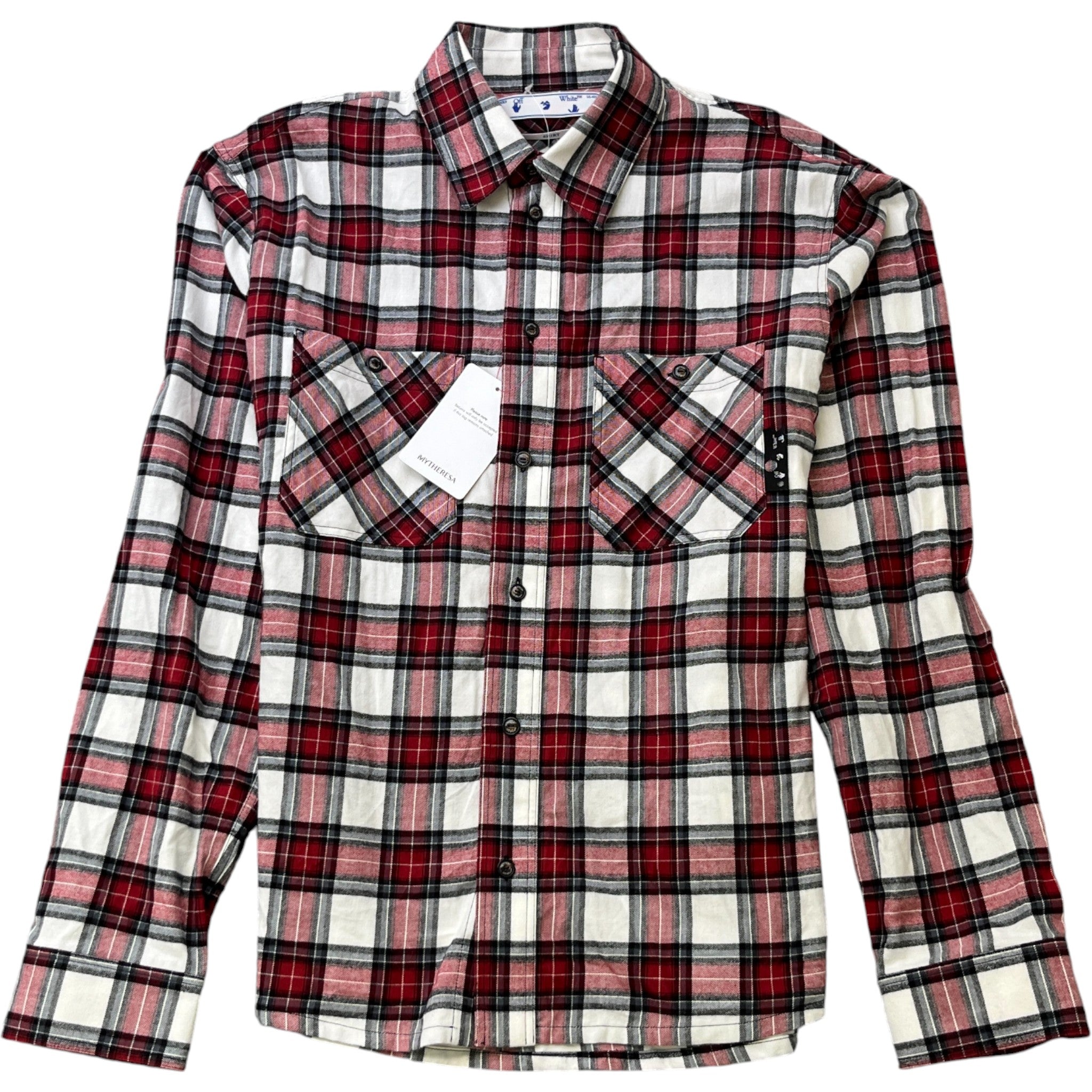 Men's Check Arrow Flannel Long Sleeve Shirt Red Size M