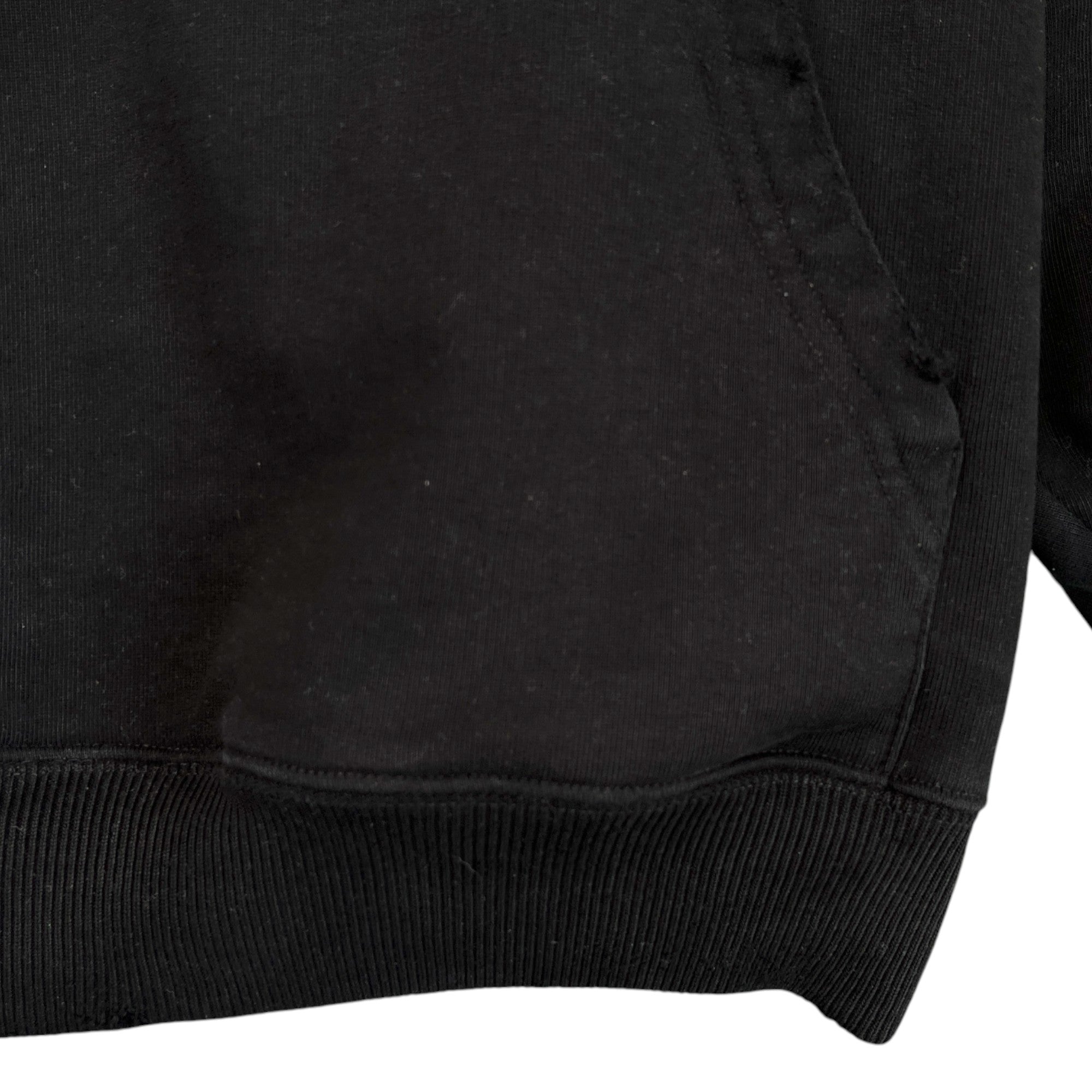Men's Oversized Distressed Logo Print Hoodie Black Size XS