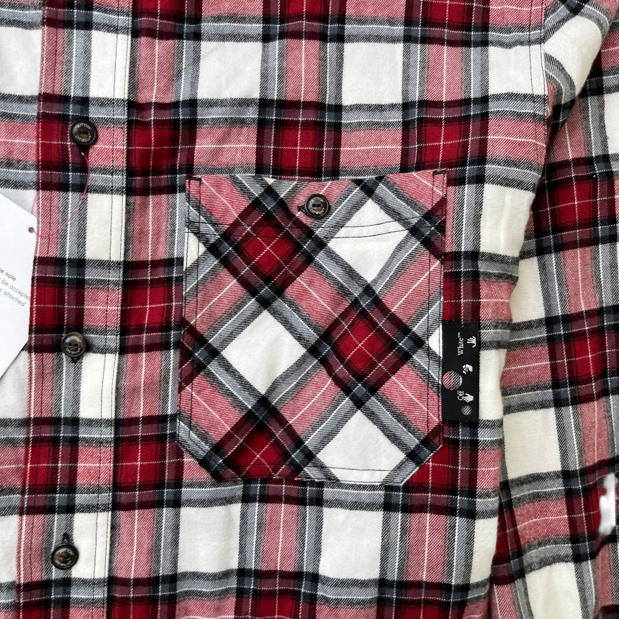 Men's Check Arrow Flannel Long Sleeve Shirt Red Size M