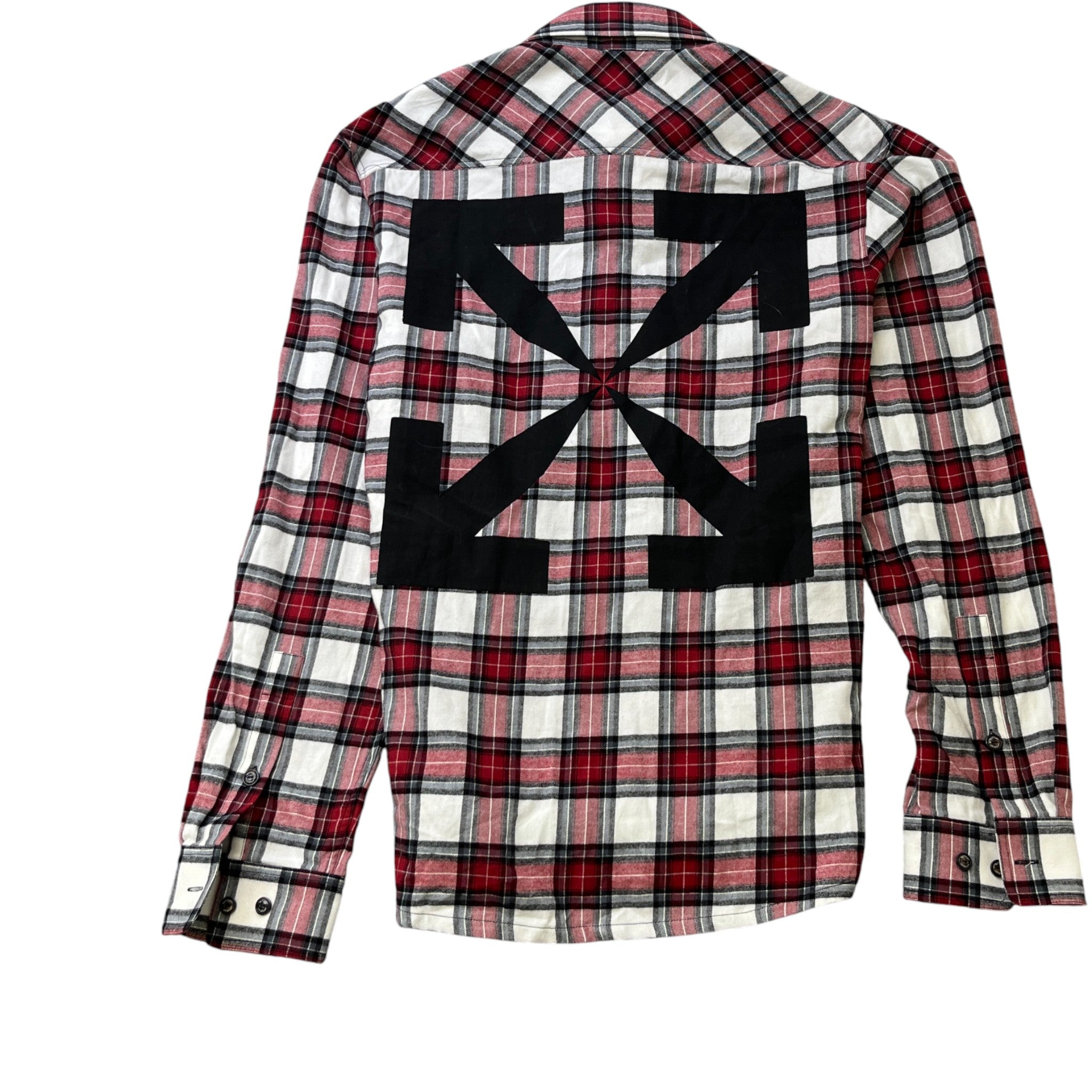 Men's Check Arrow Flannel Long Sleeve Shirt Red Size M