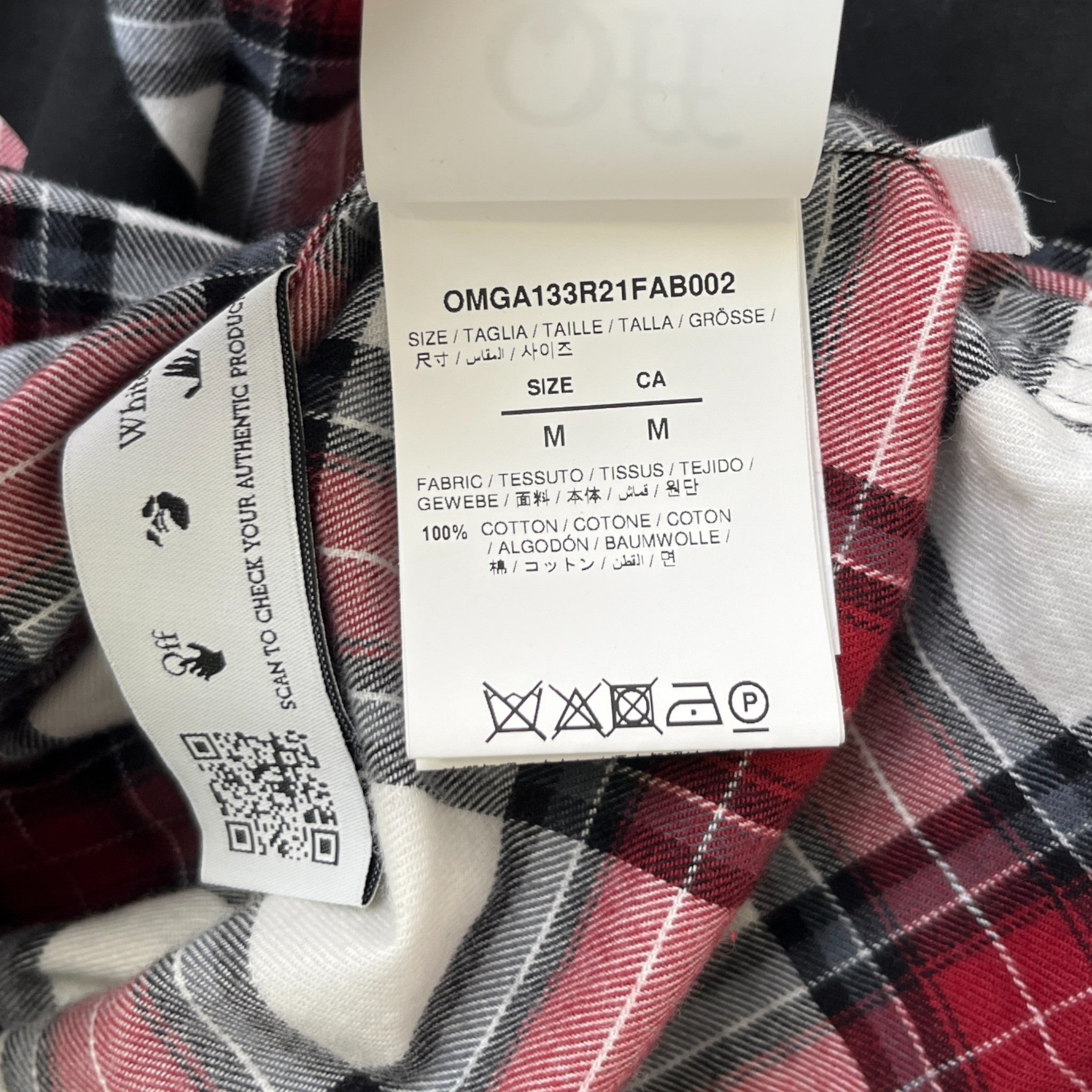 Men's Check Arrow Flannel Long Sleeve Shirt Red Size M