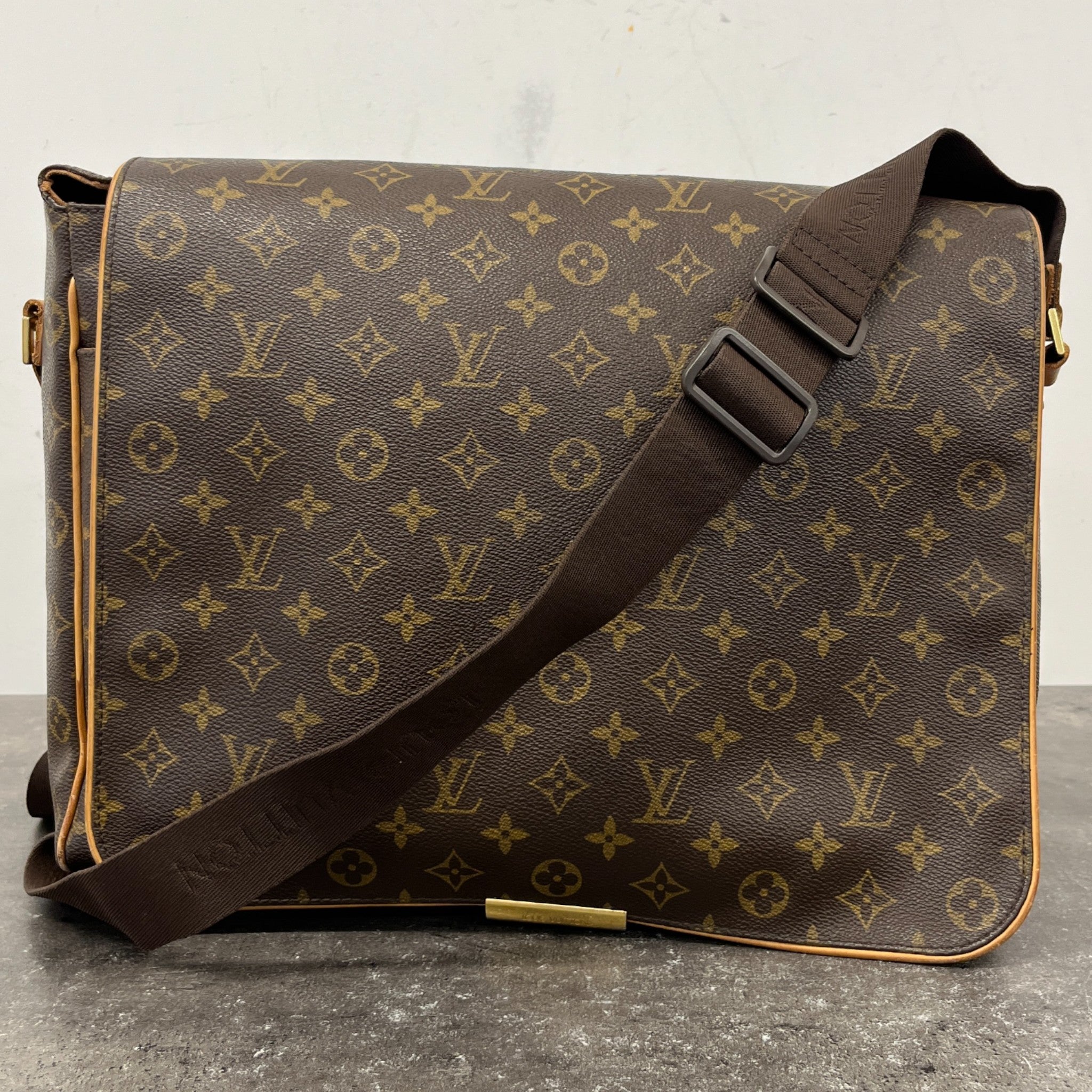 Men's Abbesses Monogram Messenger Bag Brown