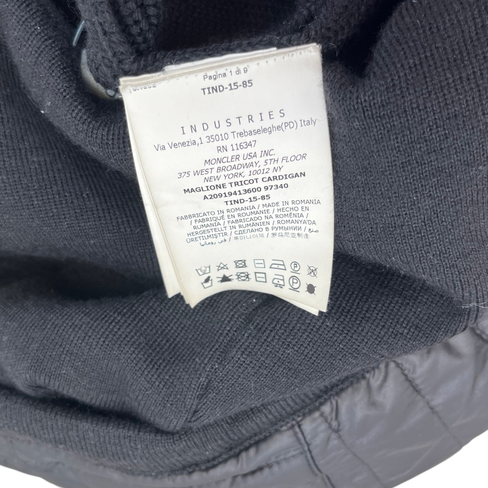 Men's Maglione Tricot Jacket Black Size XL