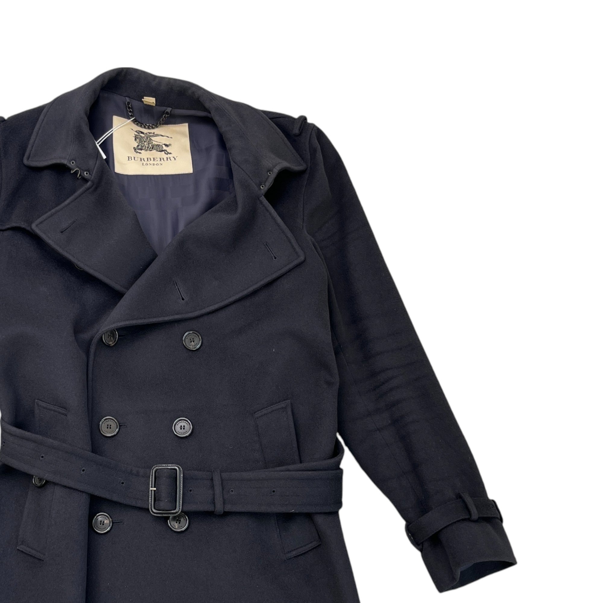 Men's Double Breasted Jacket Black Size IT 52 / XL