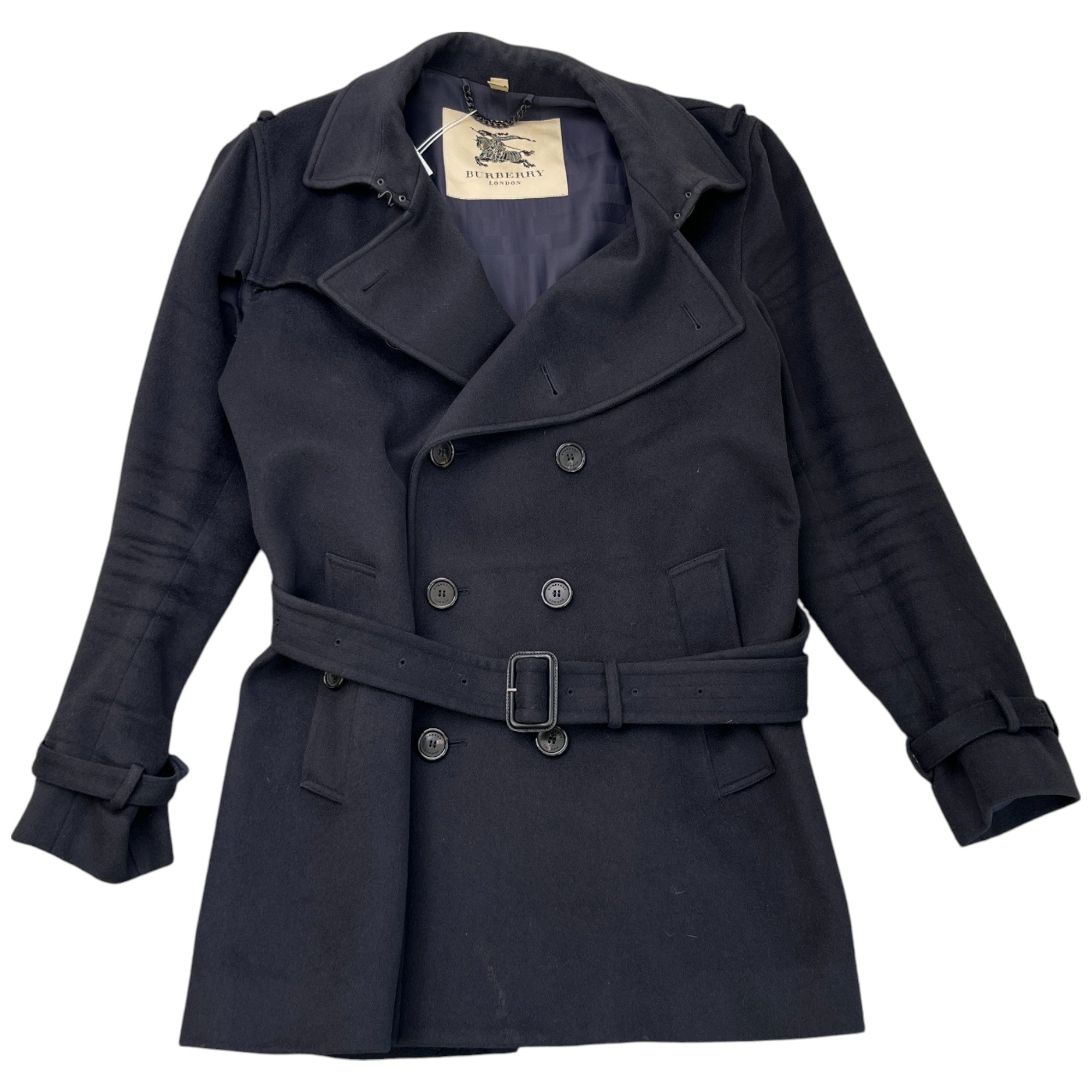 Men's Double Breasted Jacket Black Size IT 52 / XL