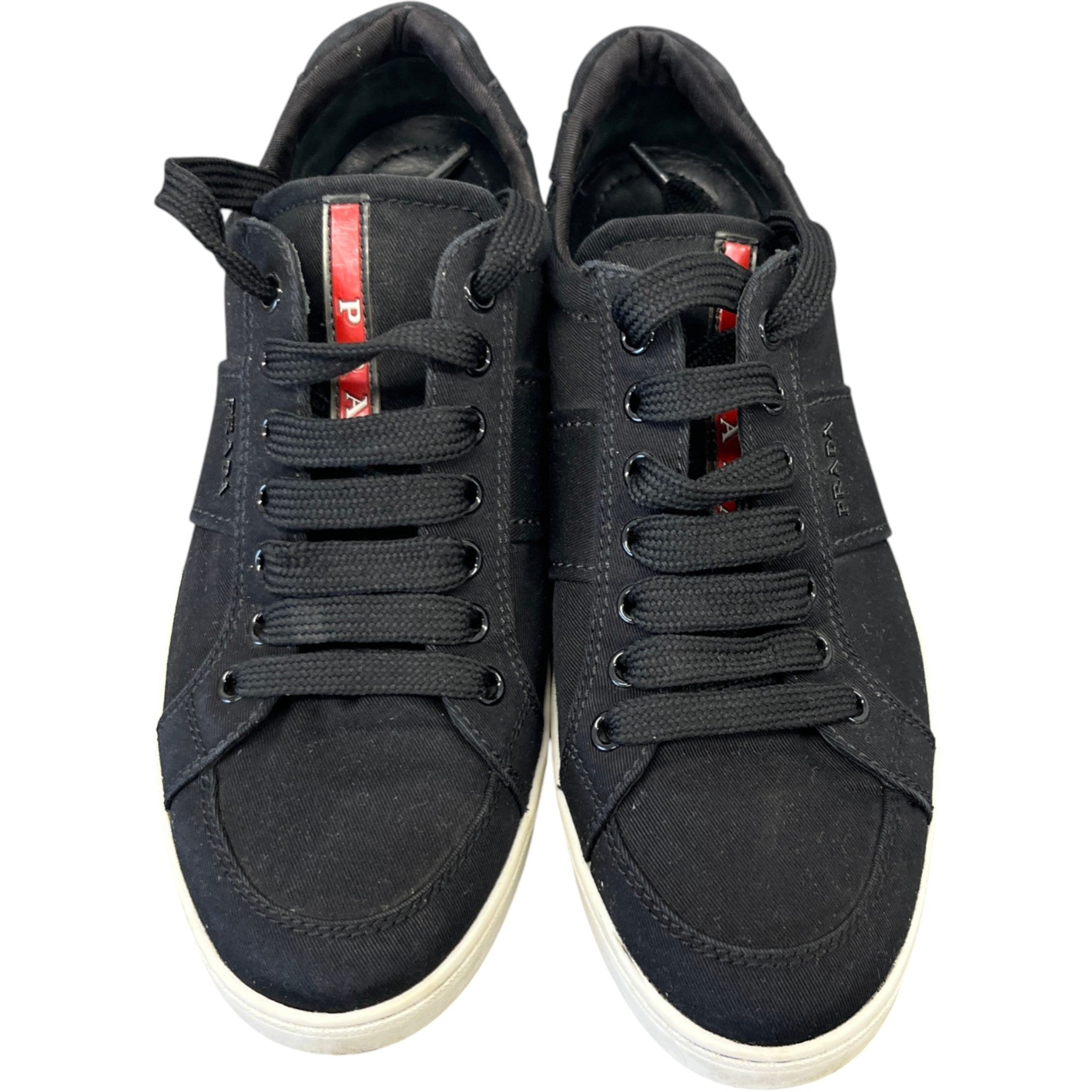 Women's Plaque Logo Low Trainers Black Size EU 37 / UK 4