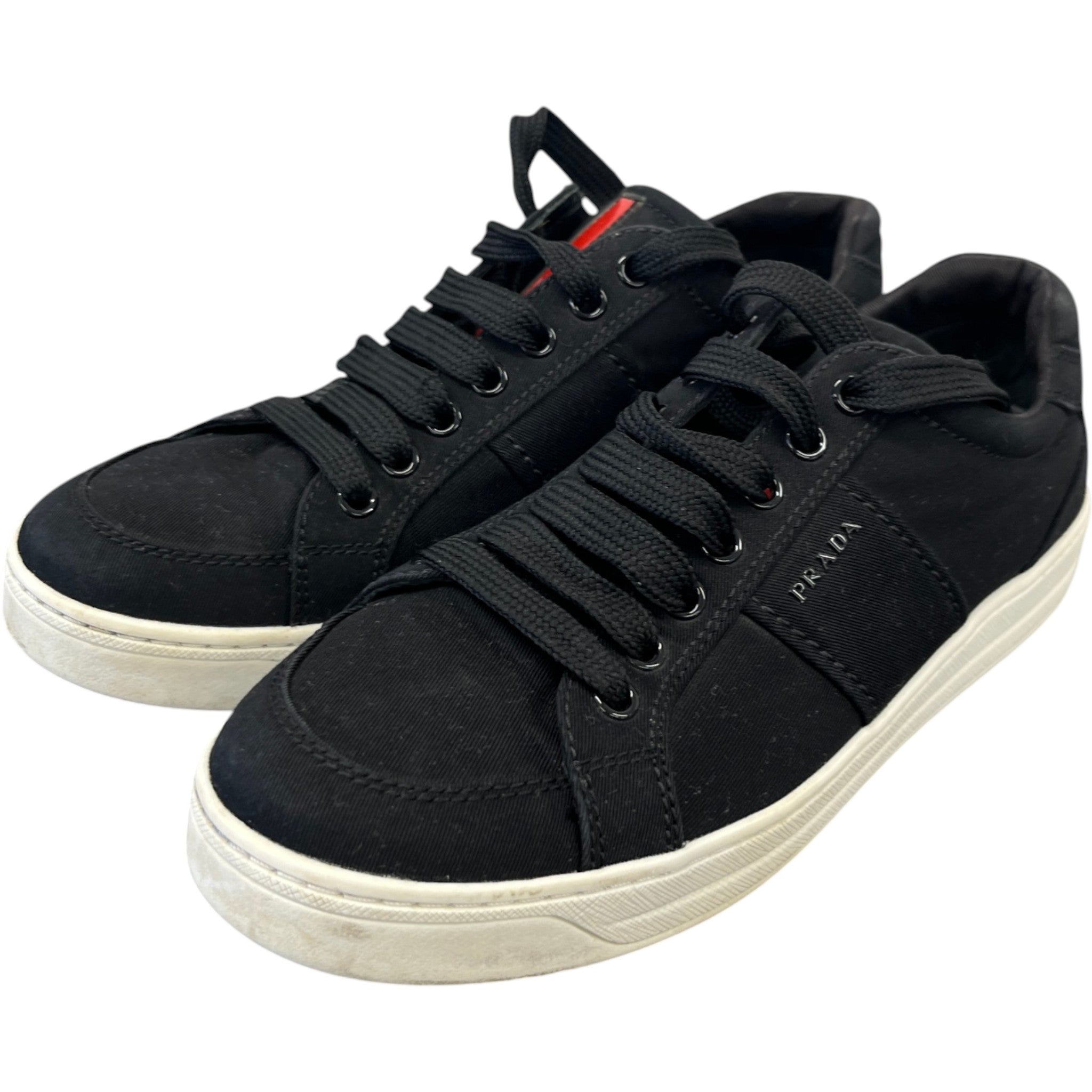 Women's Plaque Logo Low Trainers Black Size EU 37 / UK 4