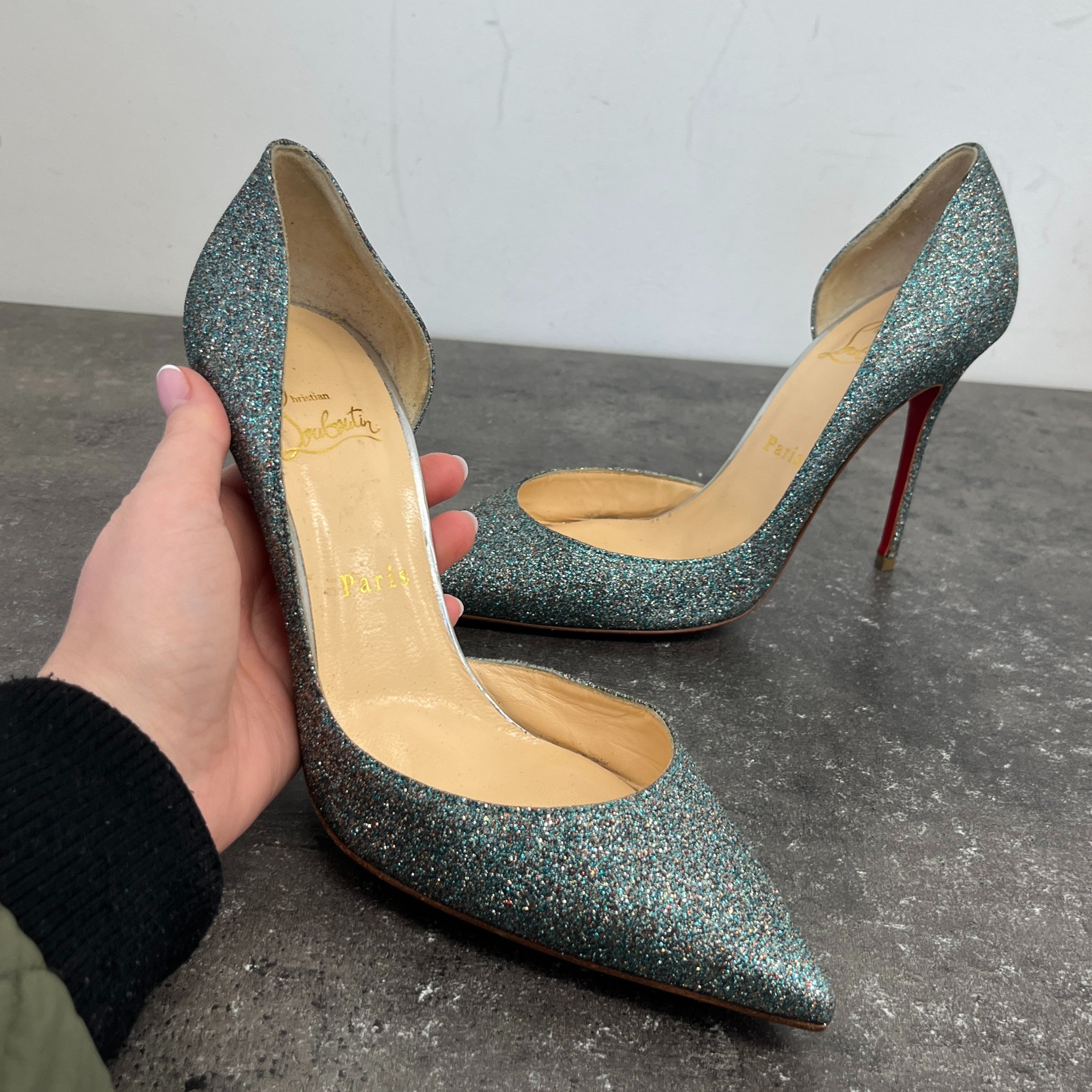 Women's Iriza 100 Glitter Pump Heels Blue Size EU 38 / UK 5