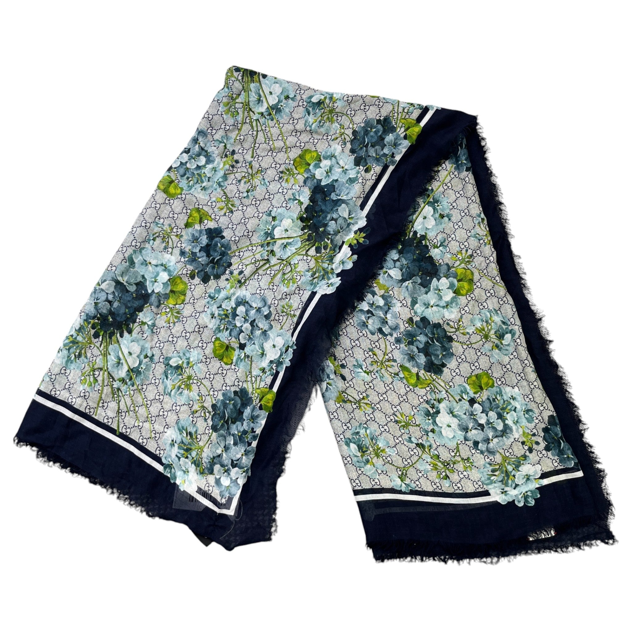 Women's Gg Supreme Bloom Scarf Navy
