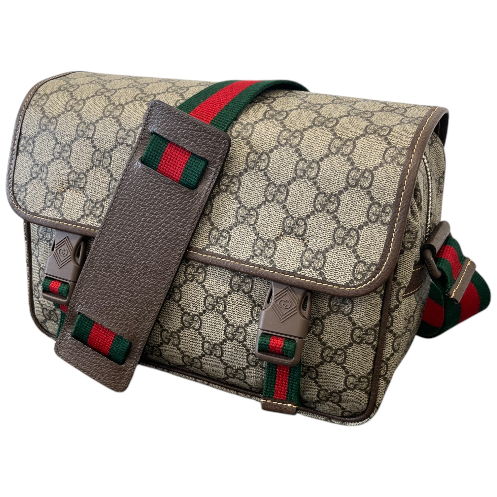 Men's Gg Supreme Messenger Bag Beige