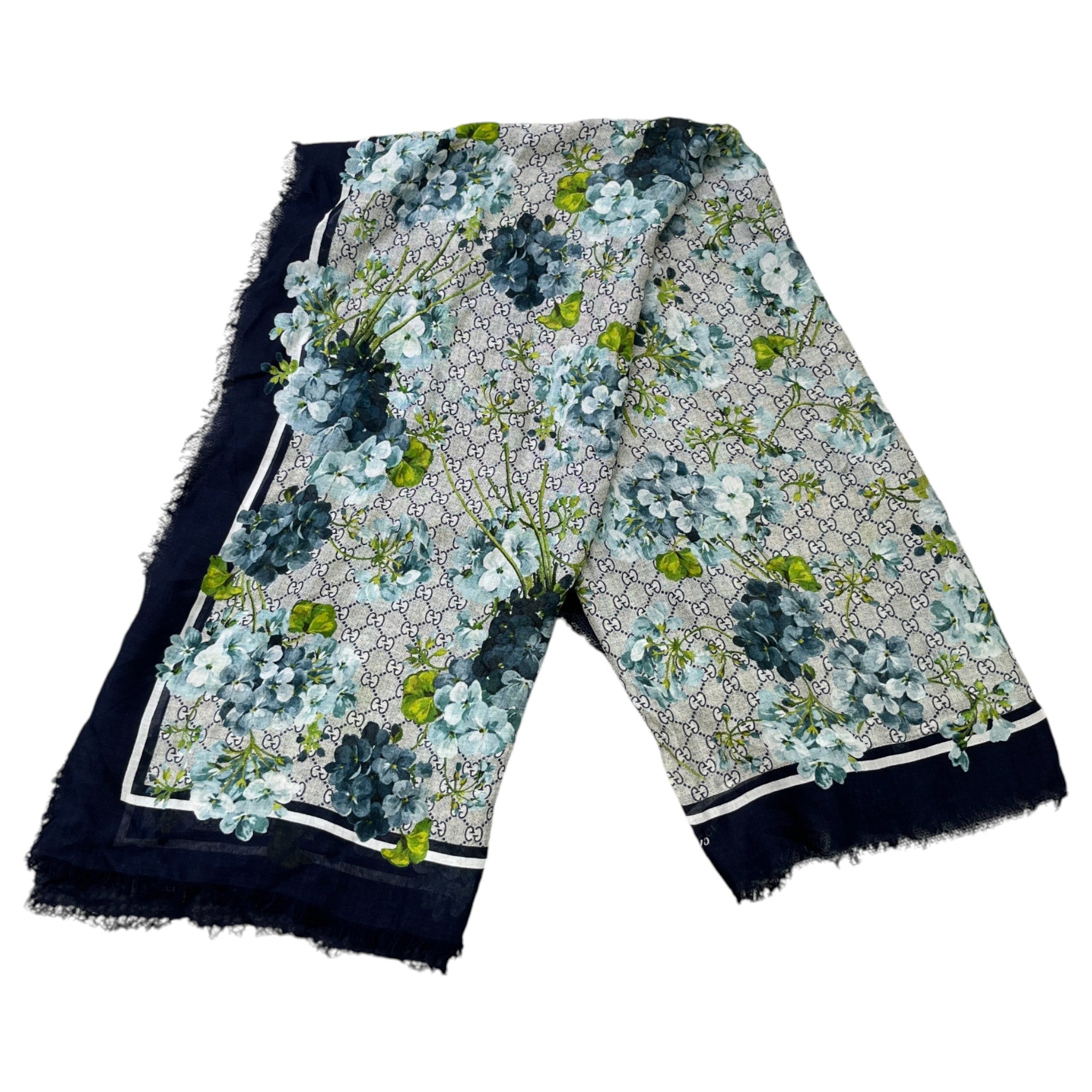 Women's Gg Supreme Bloom Scarf Navy