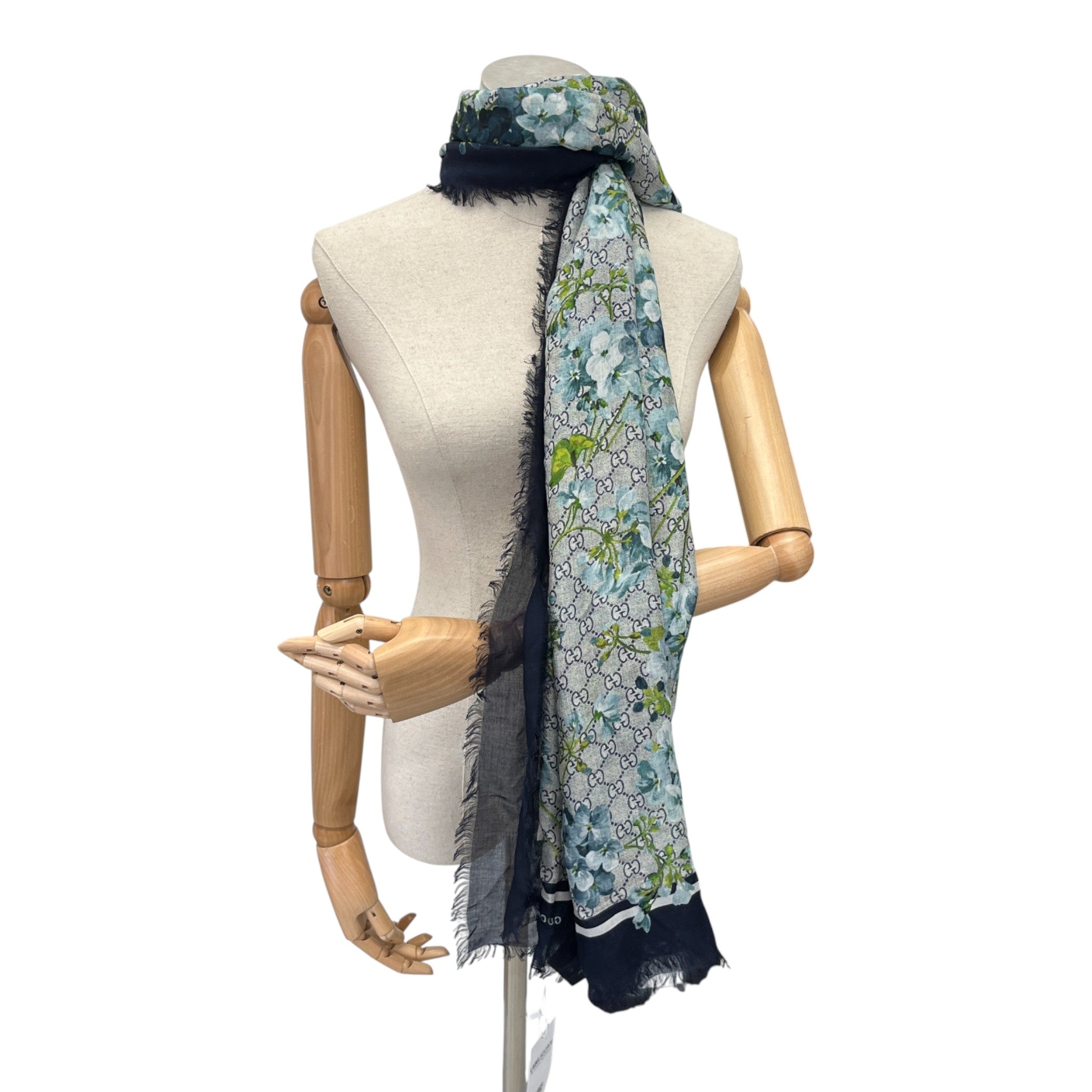 Women's Gg Supreme Bloom Scarf Navy