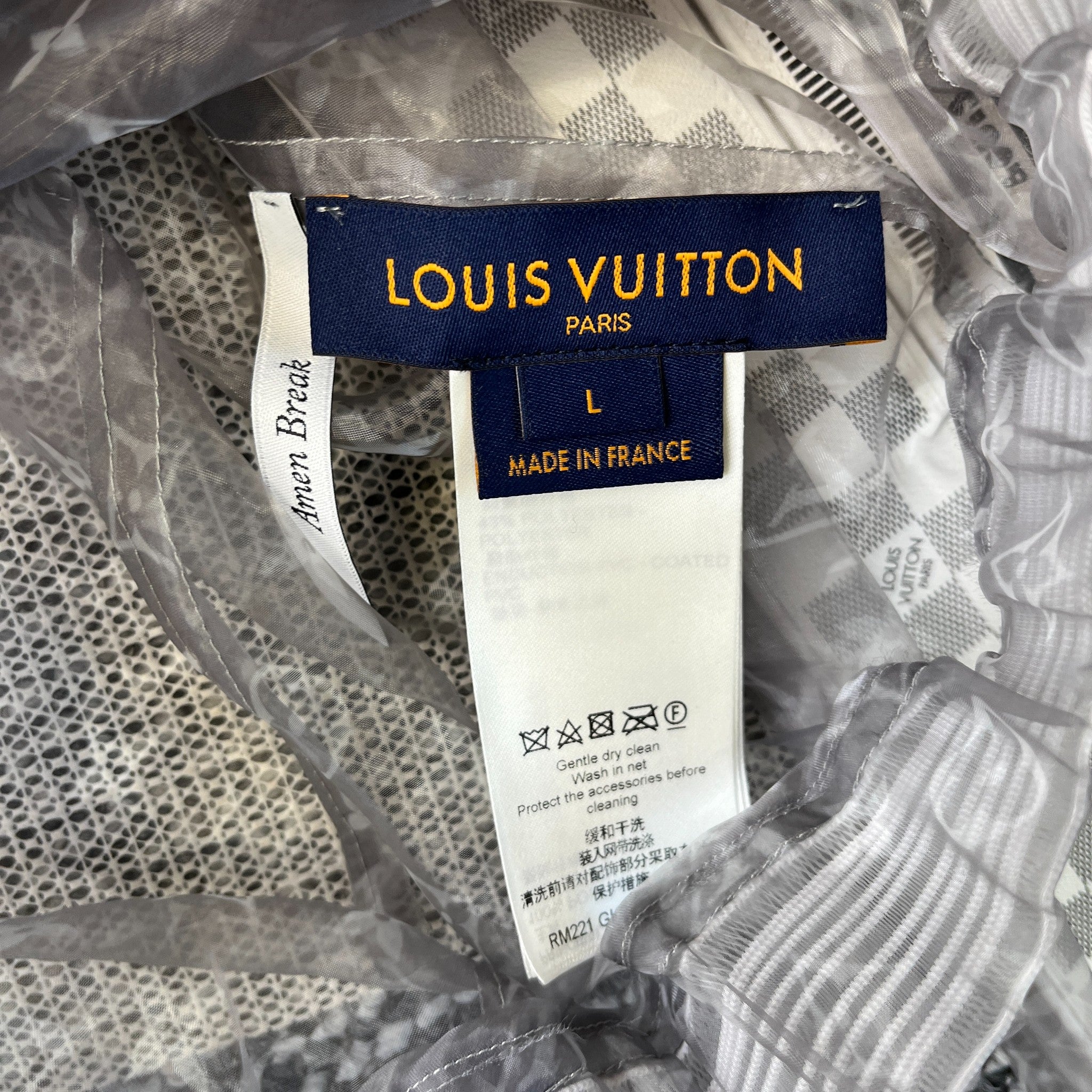 Men's Monogram Organza Padded Blouson Jacket Grey Size L