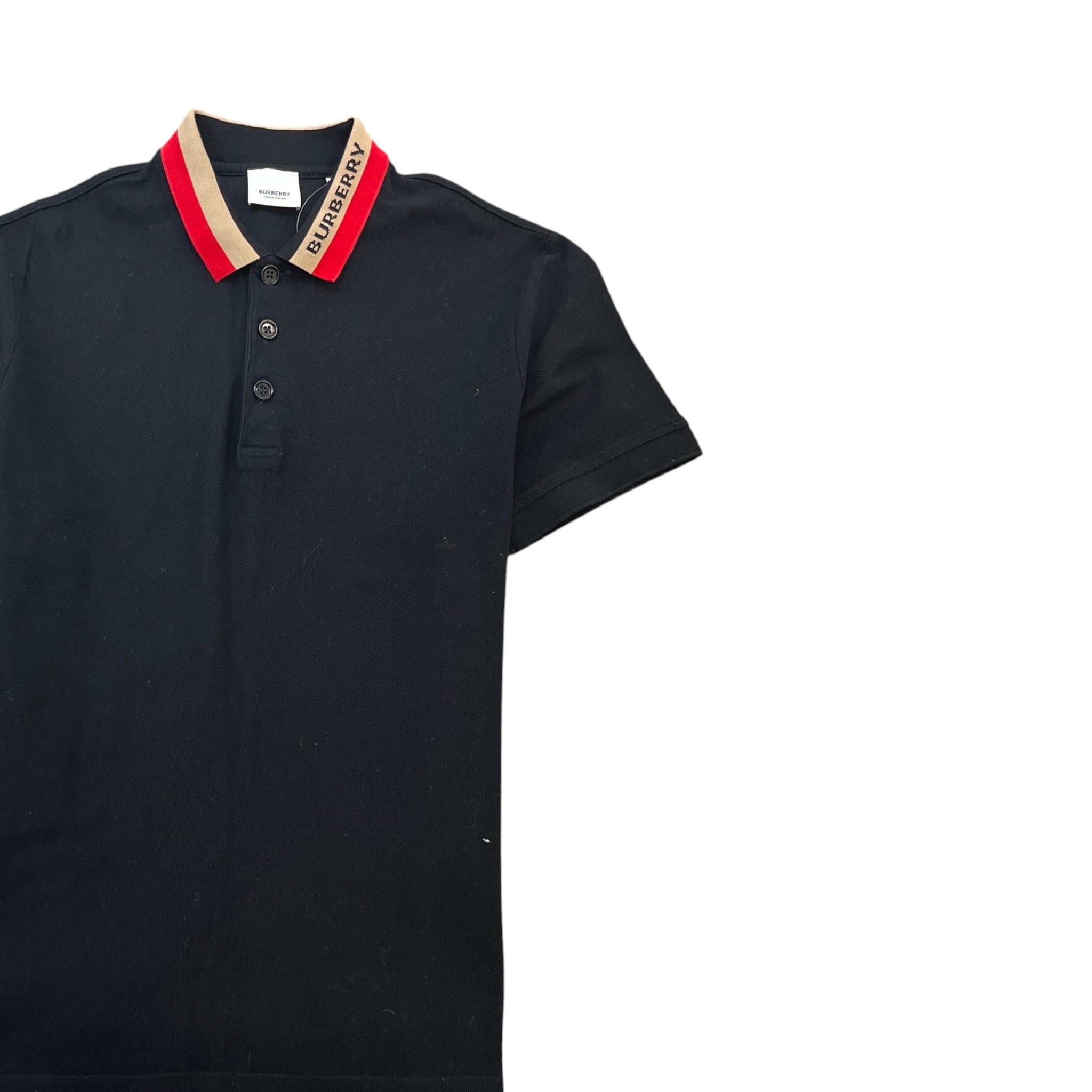 Men's Collar Logo Polo Shirt Black Size M