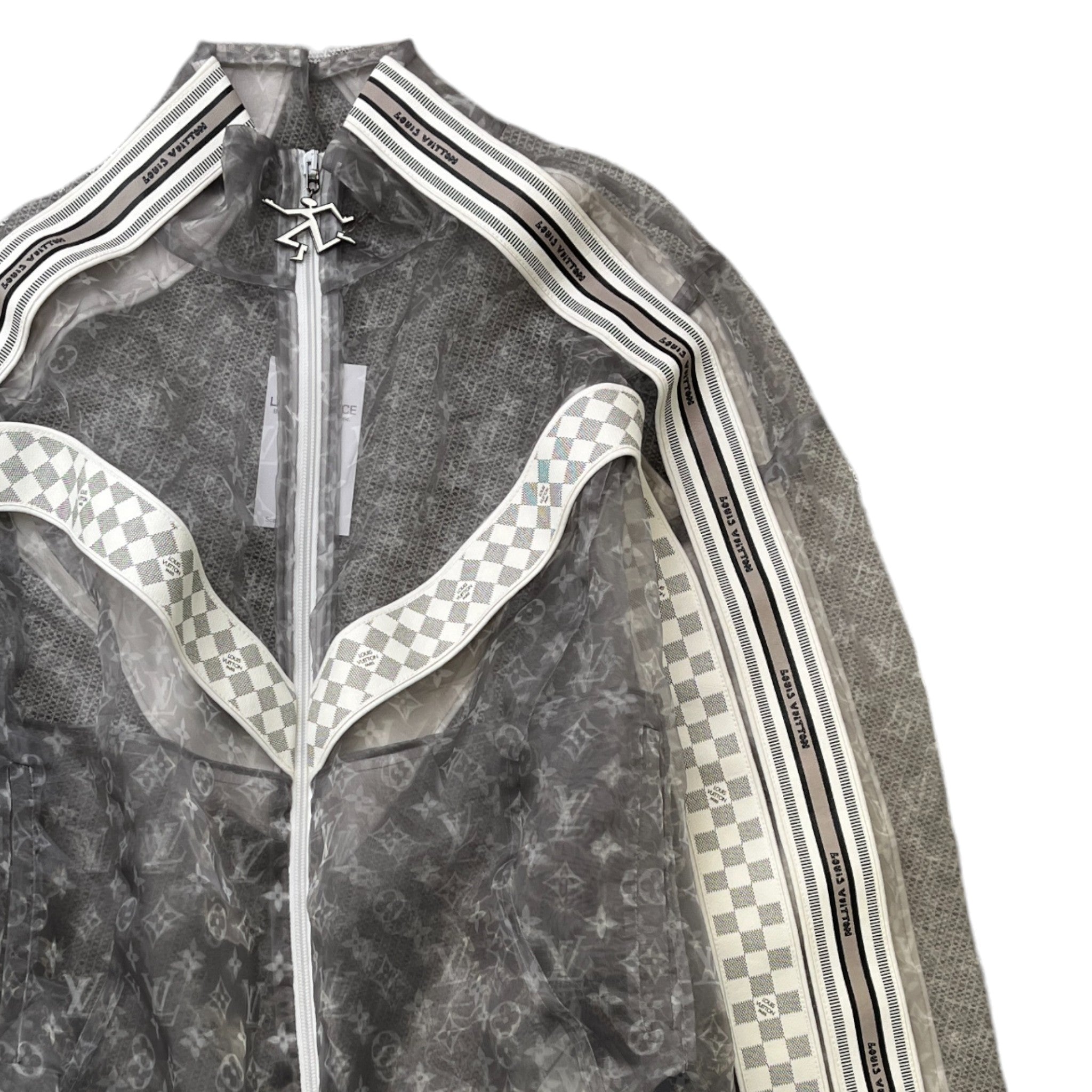 Men's Monogram Organza Padded Blouson Jacket Grey Size L