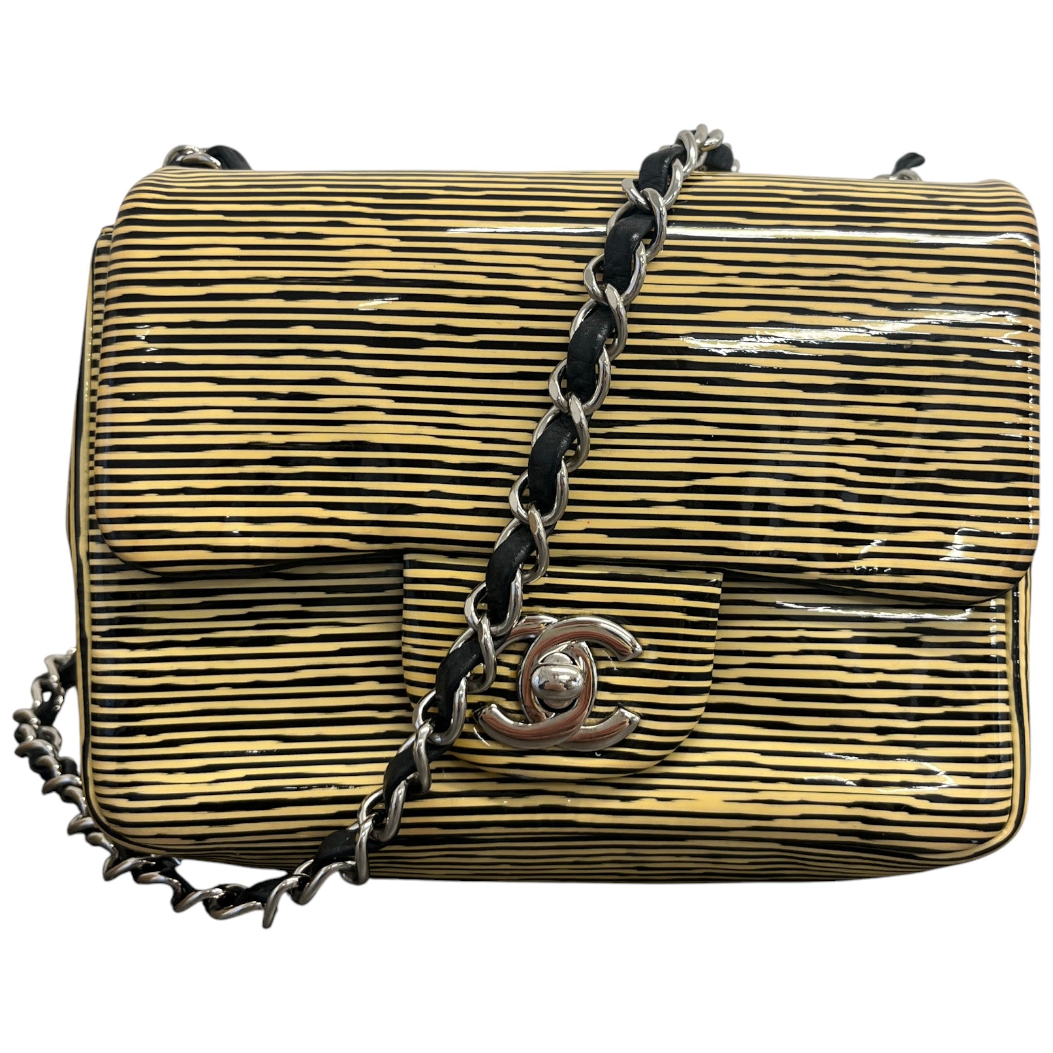 Women's Cruise 2014 Striped Mini Square Classic Flap Bag Yellow