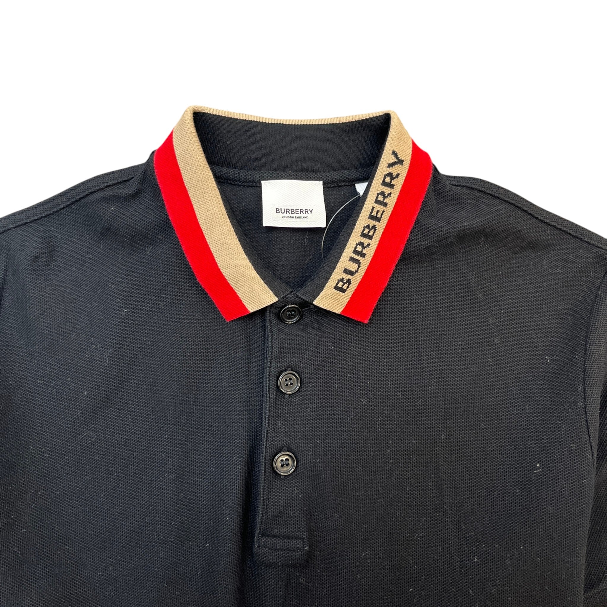 Men's Collar Logo Polo Shirt Black Size M