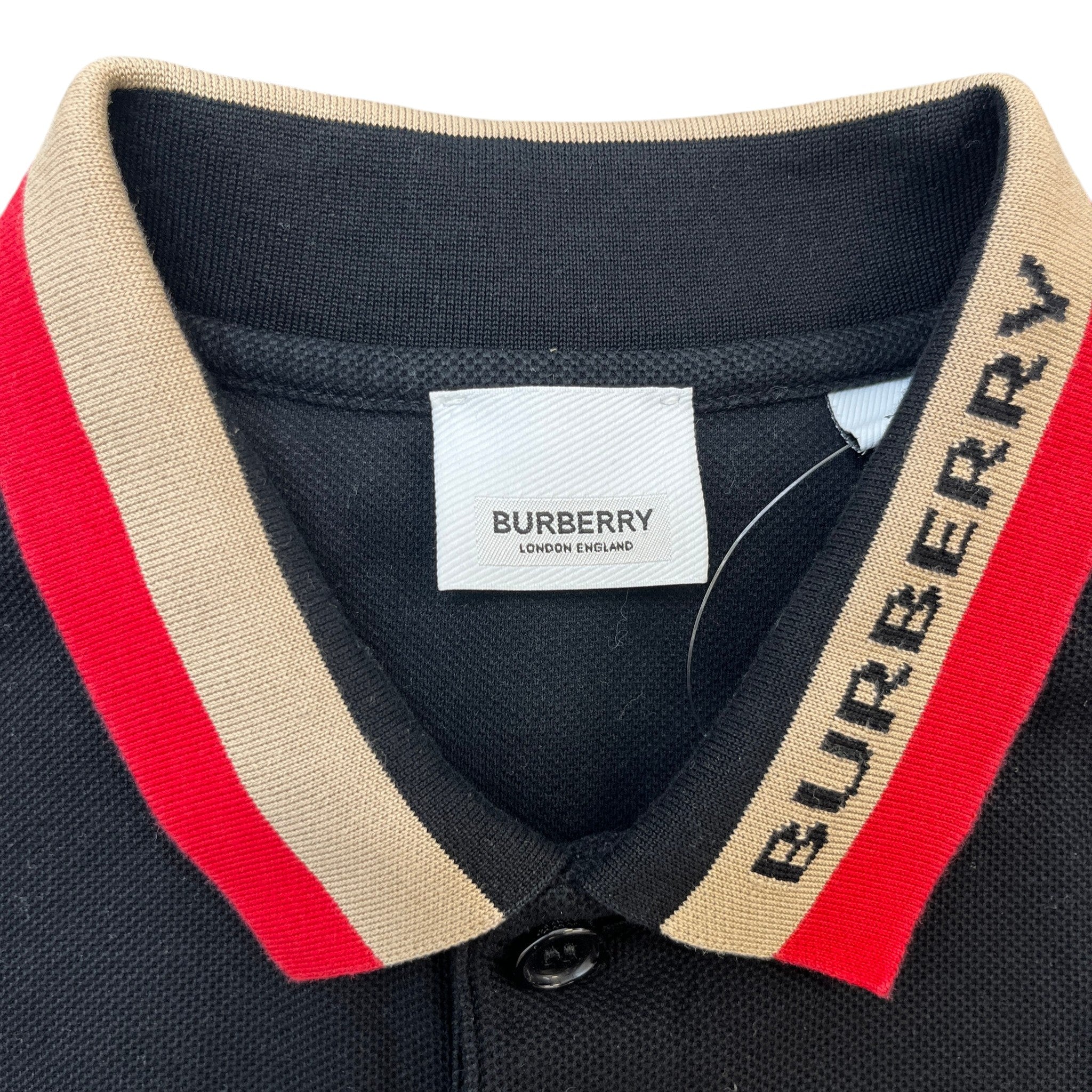 Men's Collar Logo Polo Shirt Black Size M