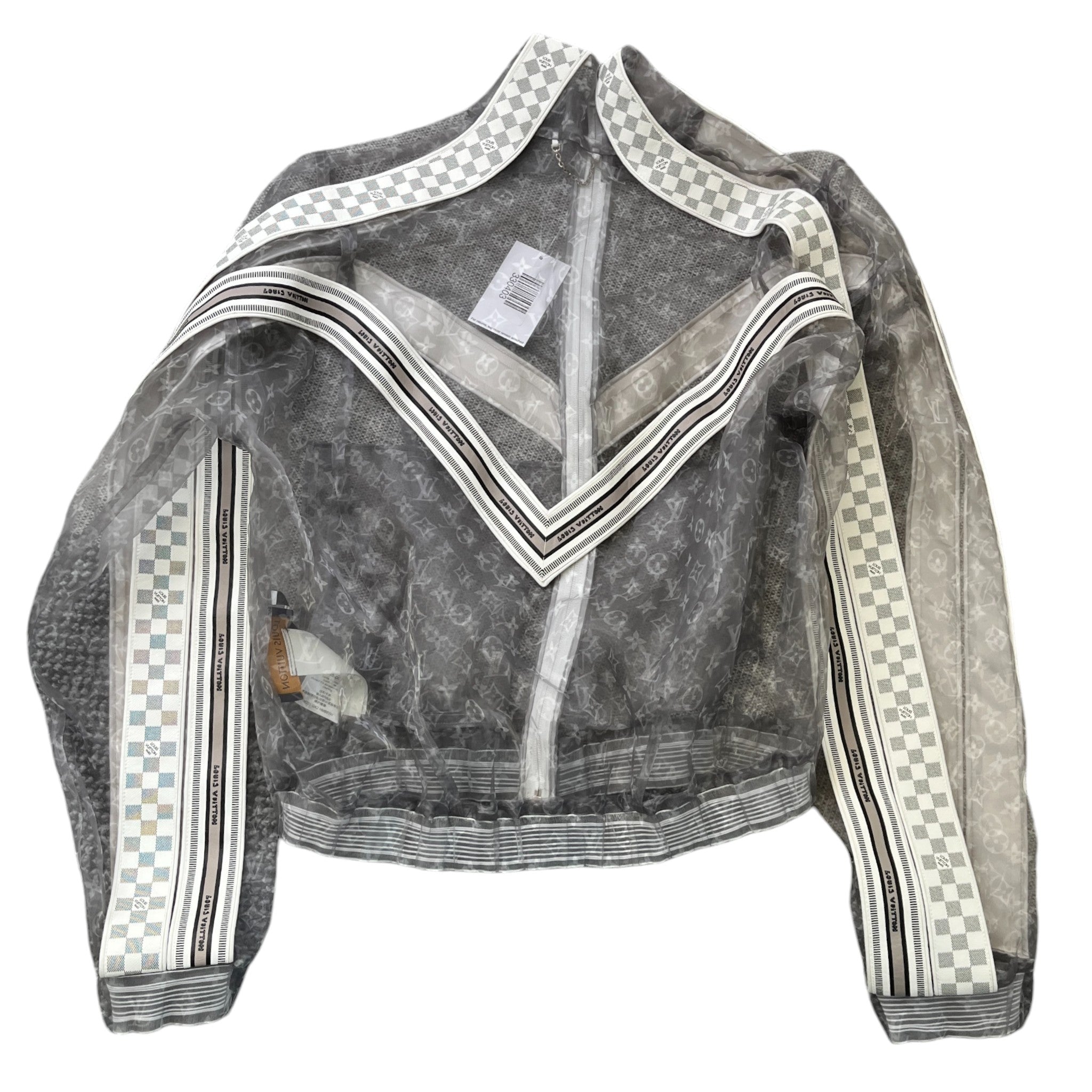 Men's Monogram Organza Padded Blouson Jacket Grey Size L