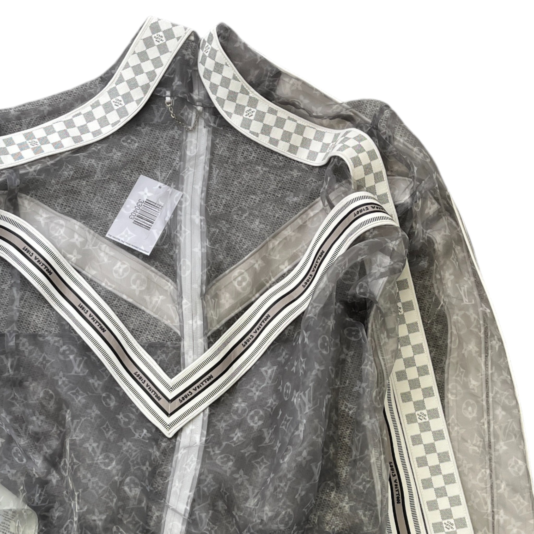 Men's Monogram Organza Padded Blouson Jacket Grey Size L