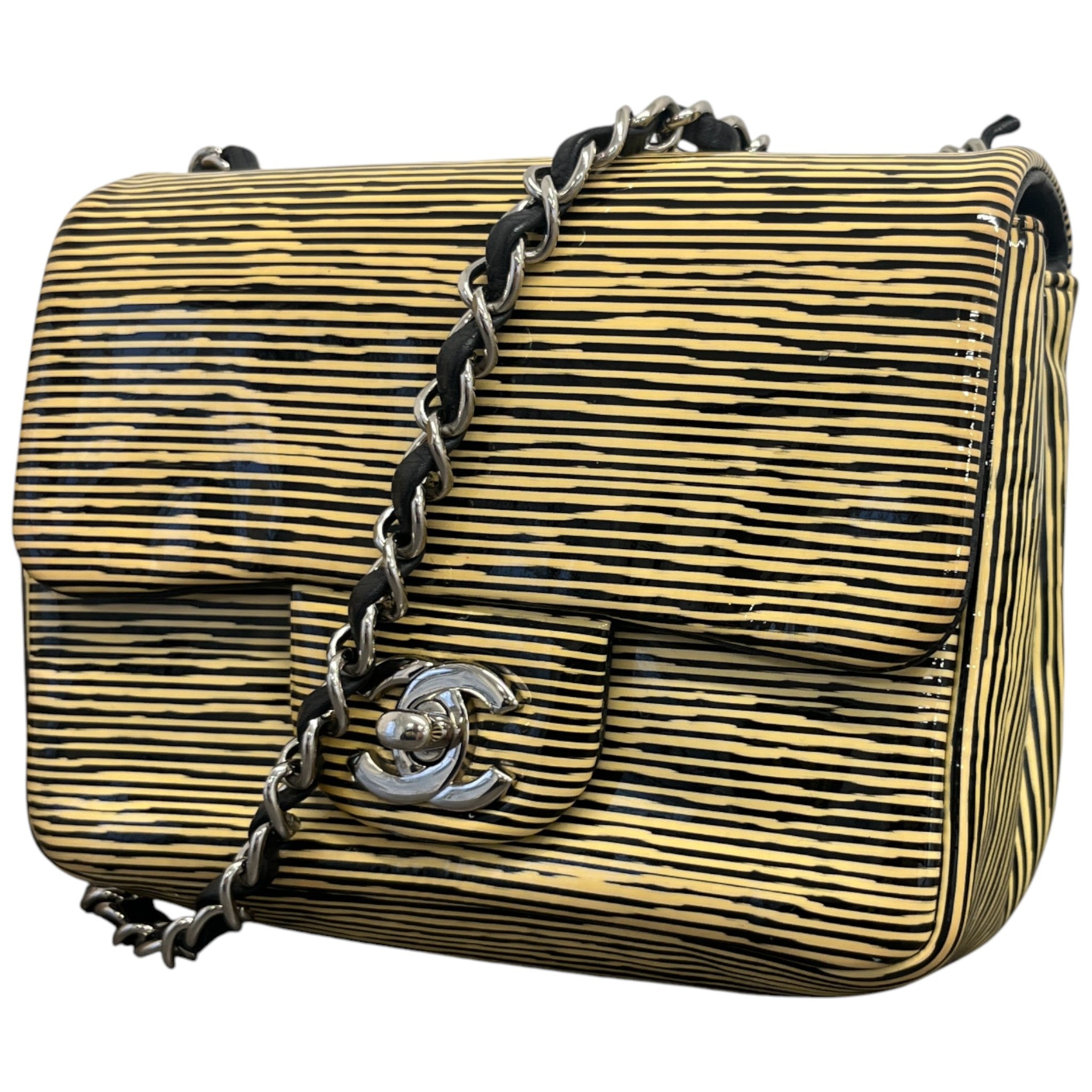 Women's Cruise 2014 Striped Mini Square Classic Flap Bag Yellow