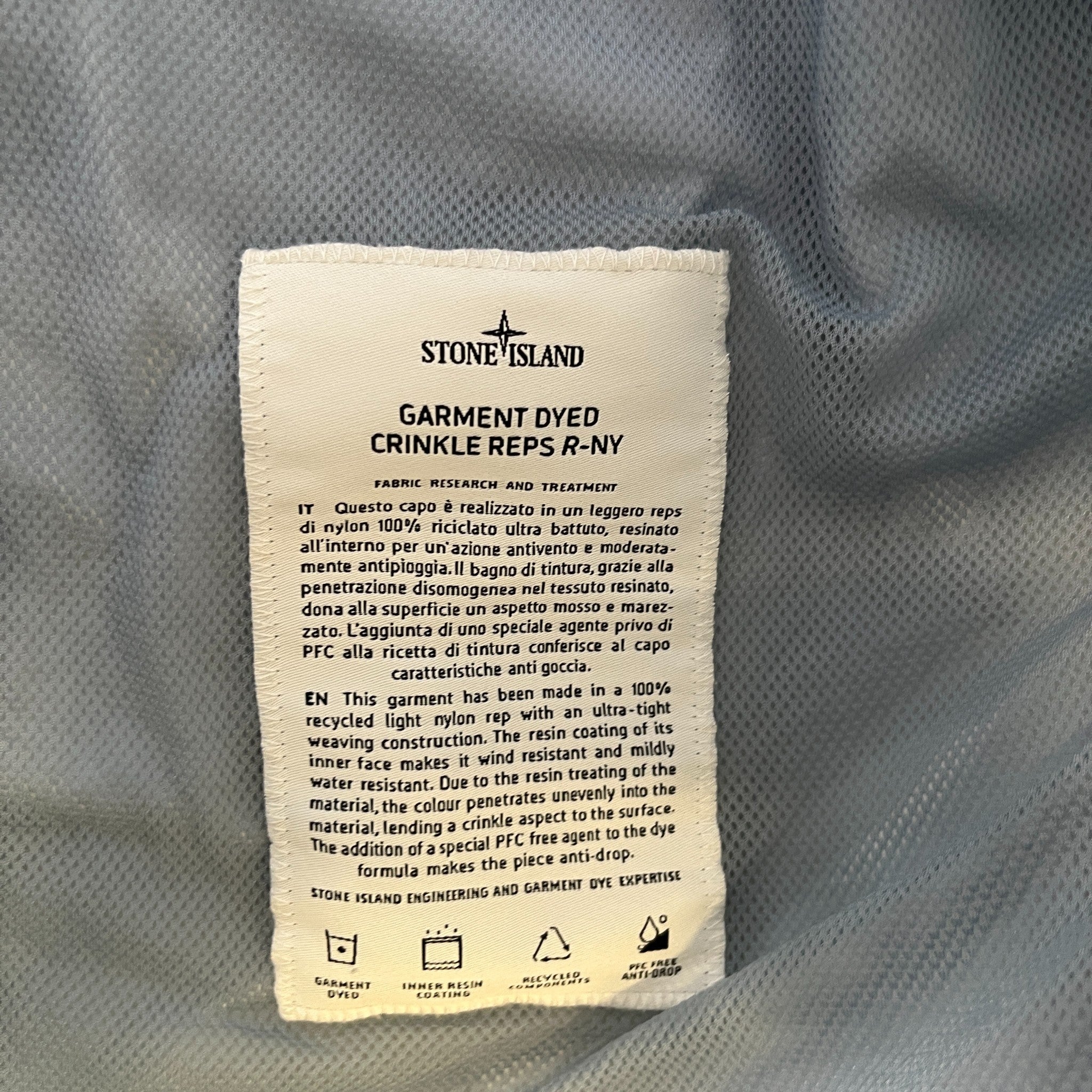 Men's Crinkle Reps Jacket Blue Size XXL