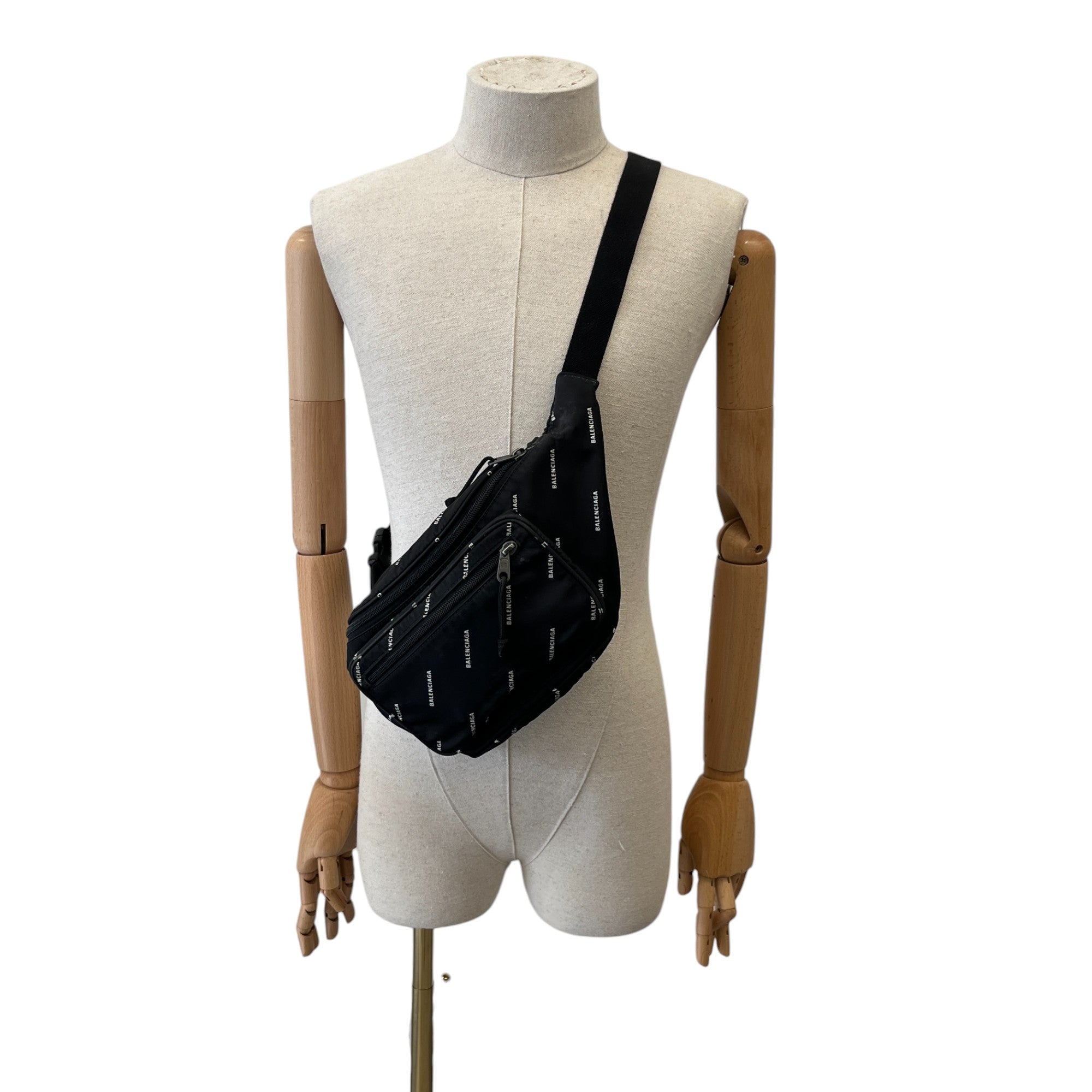 Men's Logo All Over Belt Bag Black