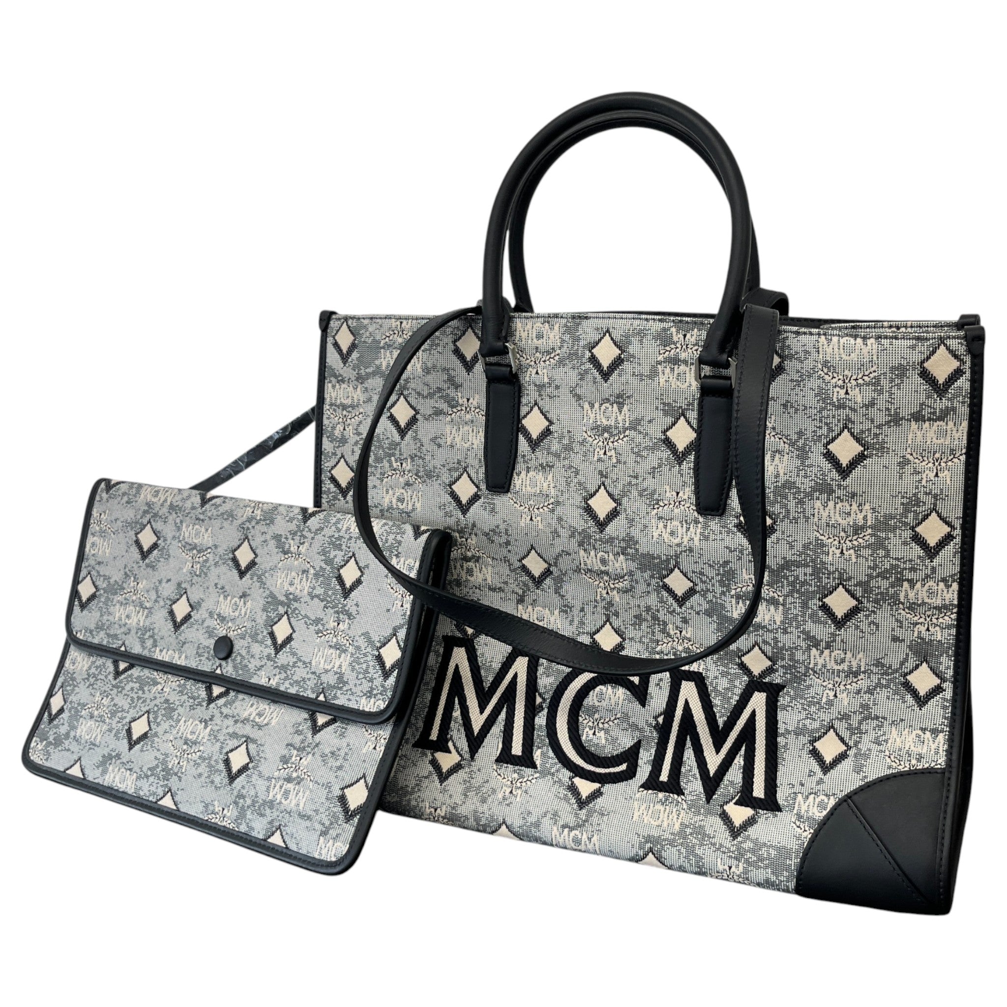 Women's Monogram Large Jacquard Tote Bag Navy