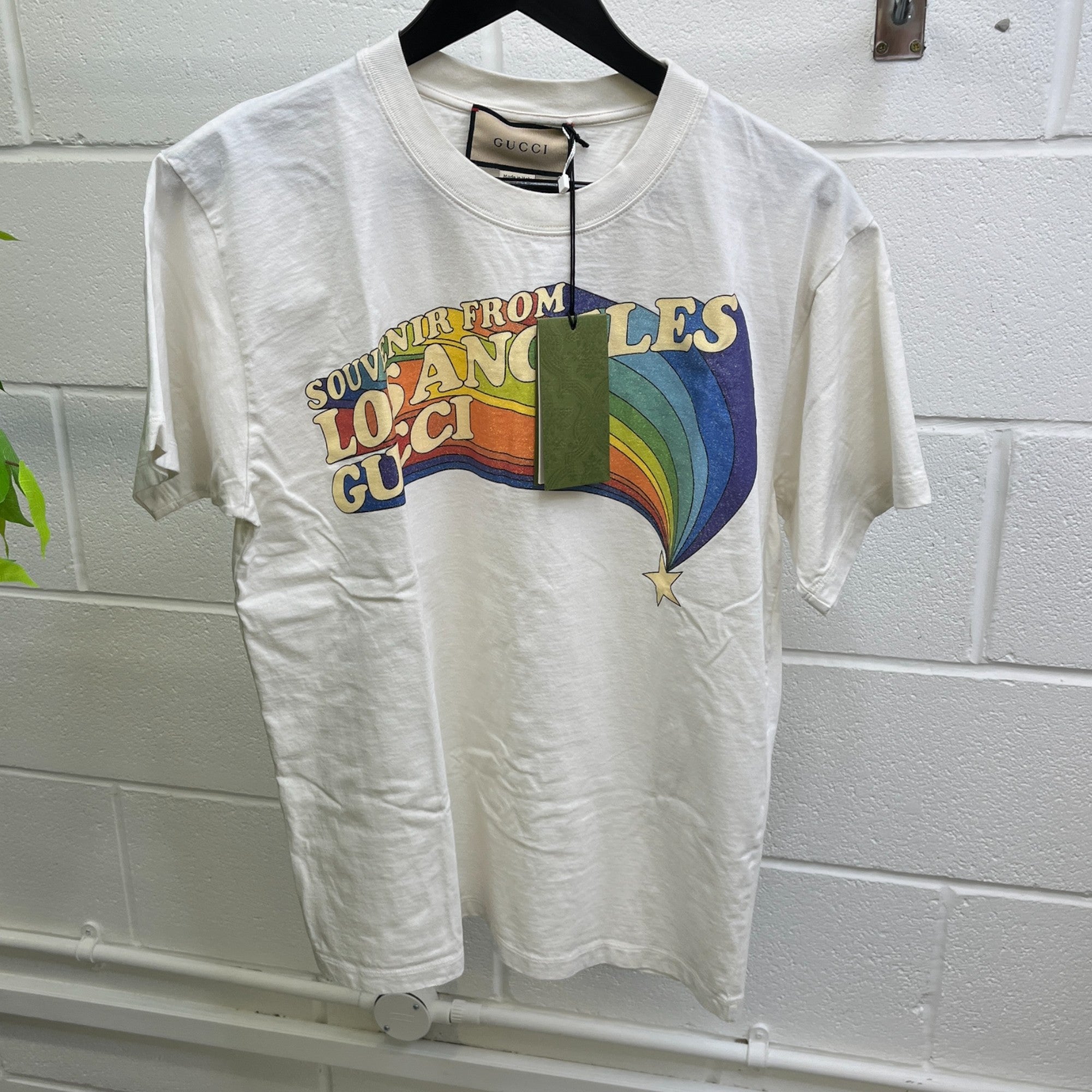 Men's Love Parade Rainbow Print T-Shirt White Size XS