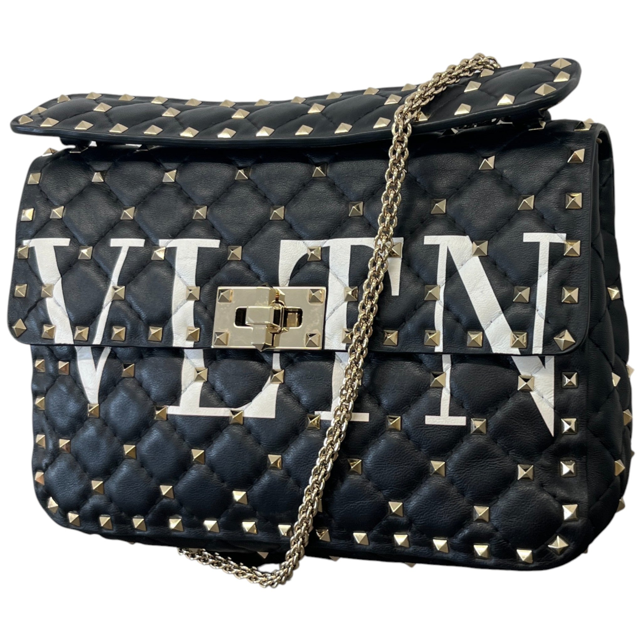Women's Rock Stud Handbag Black