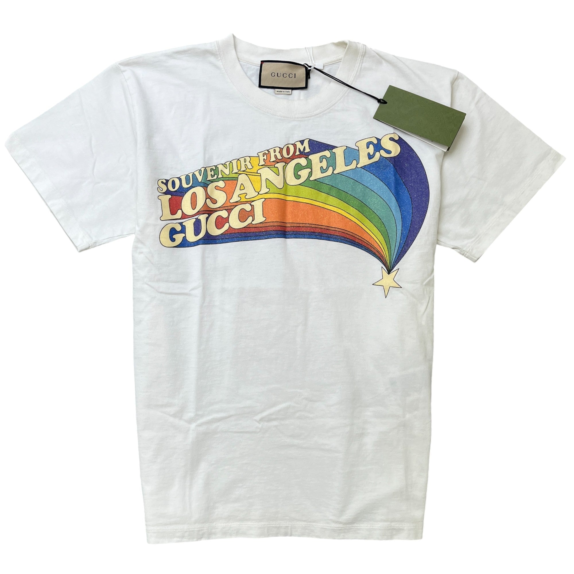 Men's Love Parade Rainbow Print T-Shirt White Size XS