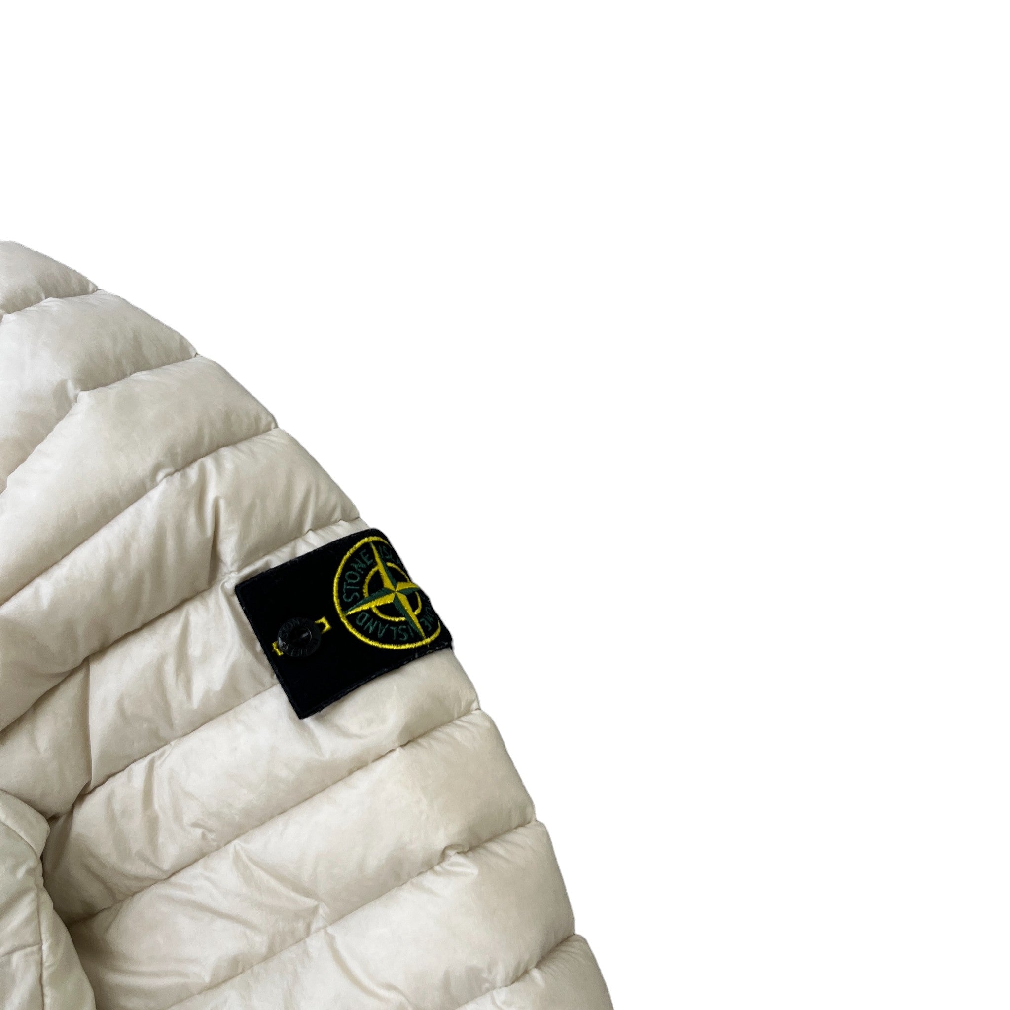 Men's Loom Woven Chambers Down Jacket Cream Size XXL