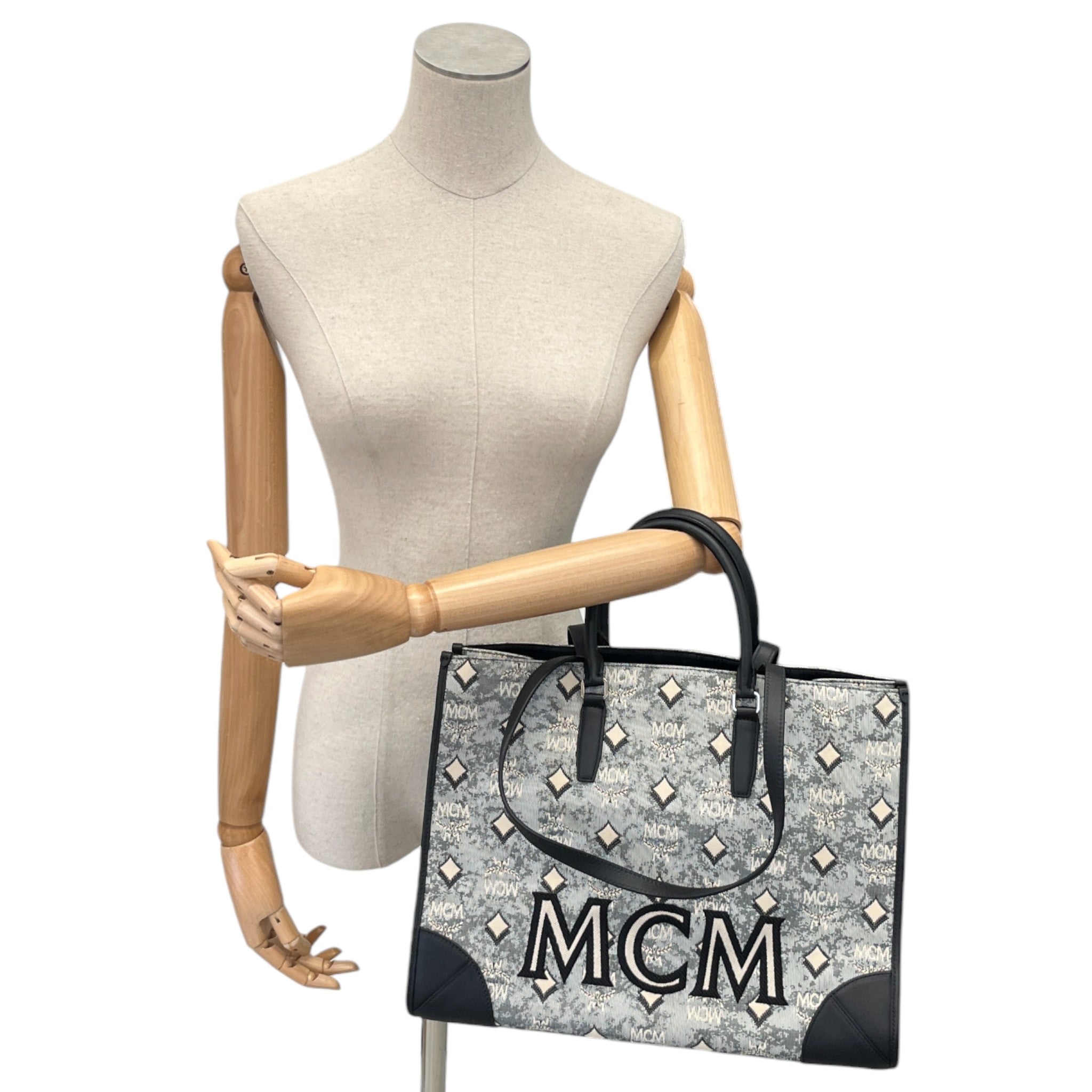 Women's Monogram Large Jacquard Tote Bag Navy