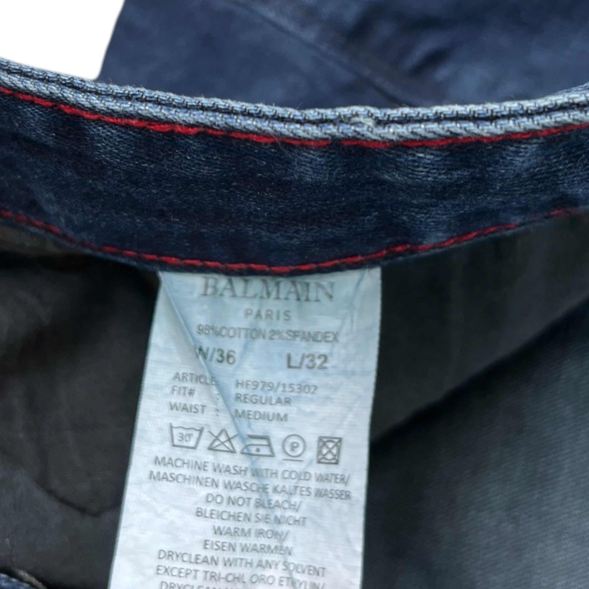 Men's B Logo Jeans Blue Size Waist 36"