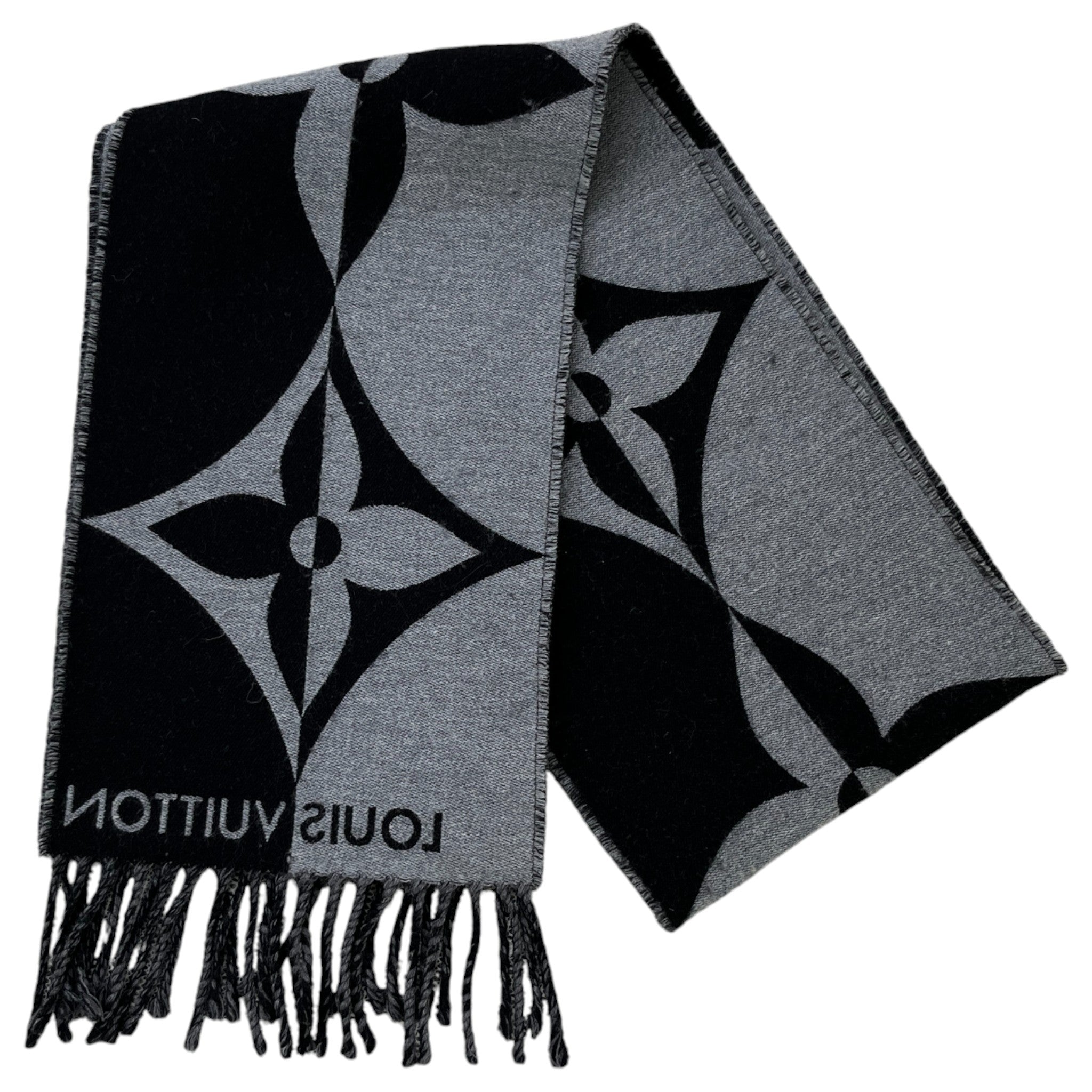 Men's Graphic Dual Scarf Black