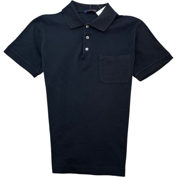 Men's Embroidered Logo Polo Shirt Black Size S