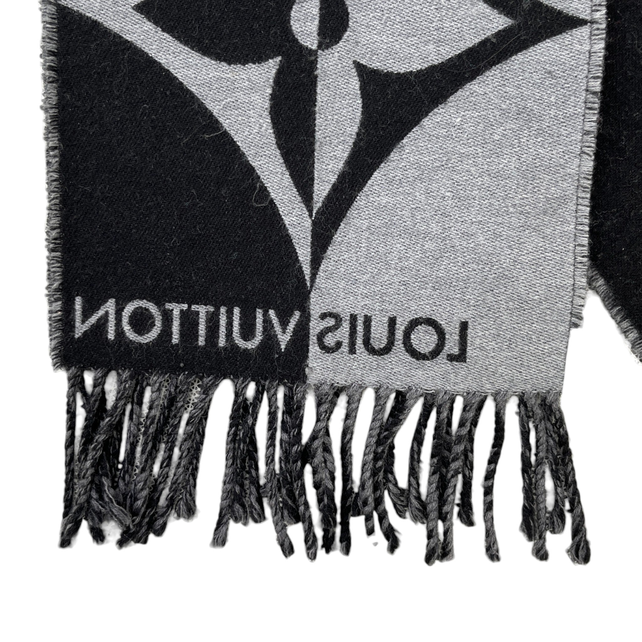 Men's Graphic Dual Scarf Black